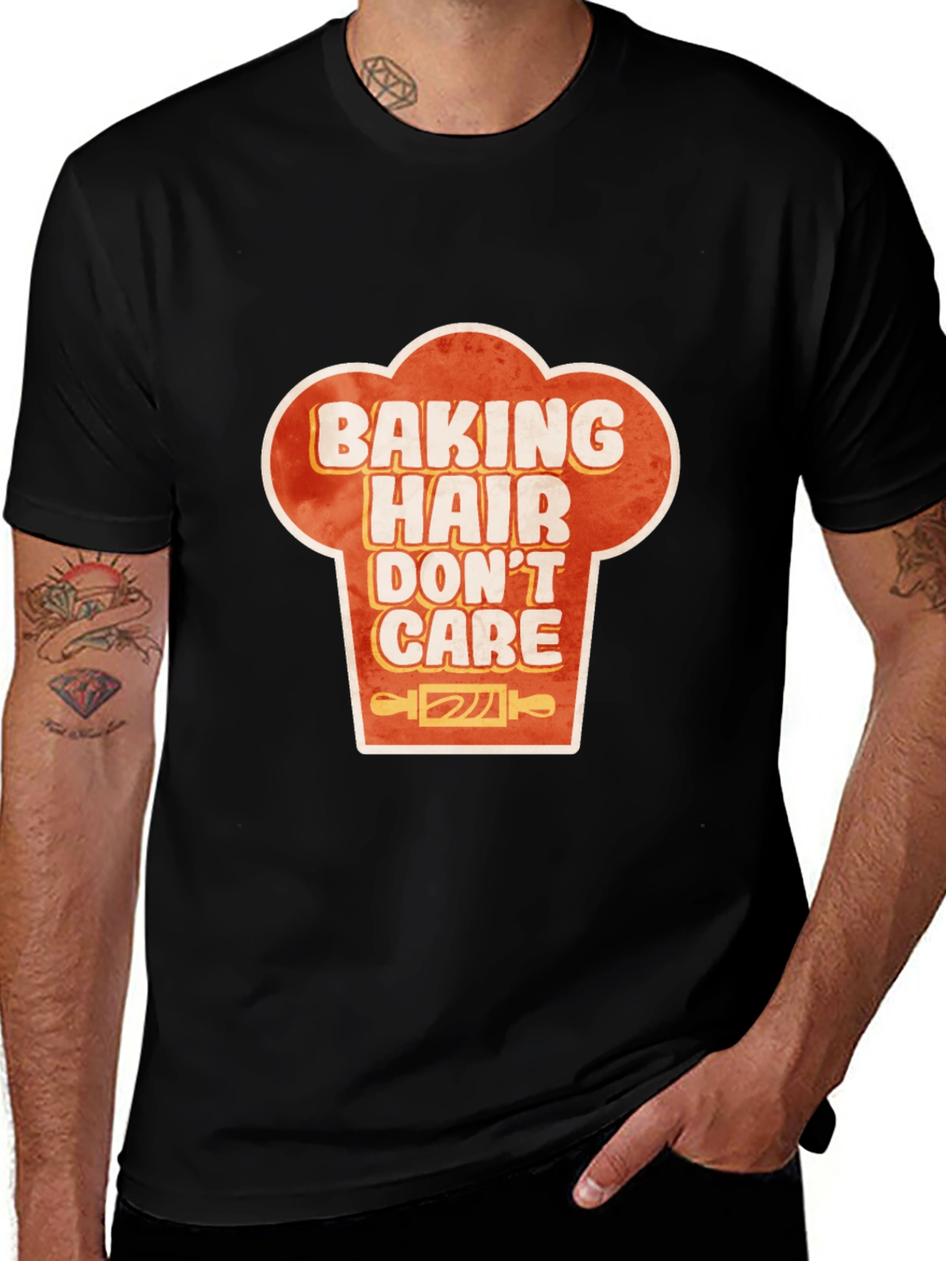 Variant 3 of Baking Hair Don't Care Chef Hat Graphic T-Shirt
