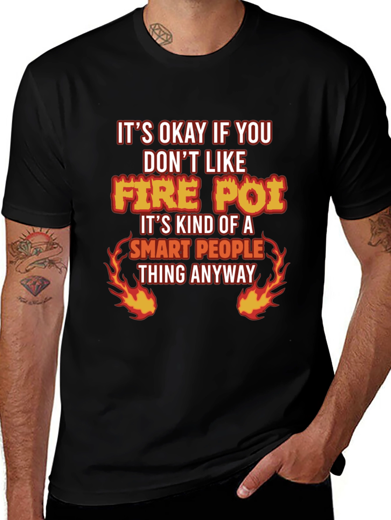 Variant 22 of Fire Poi Smart People T-Shirt - Funny Design