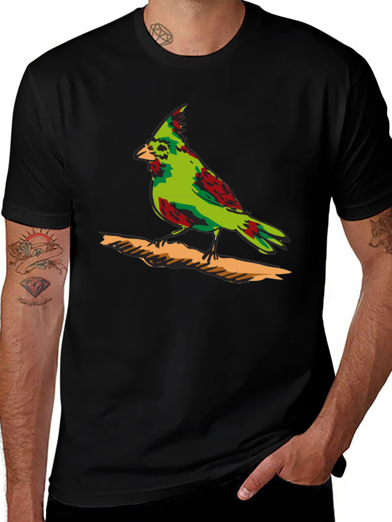 Green Cardinal Graphic Print T-Shirt