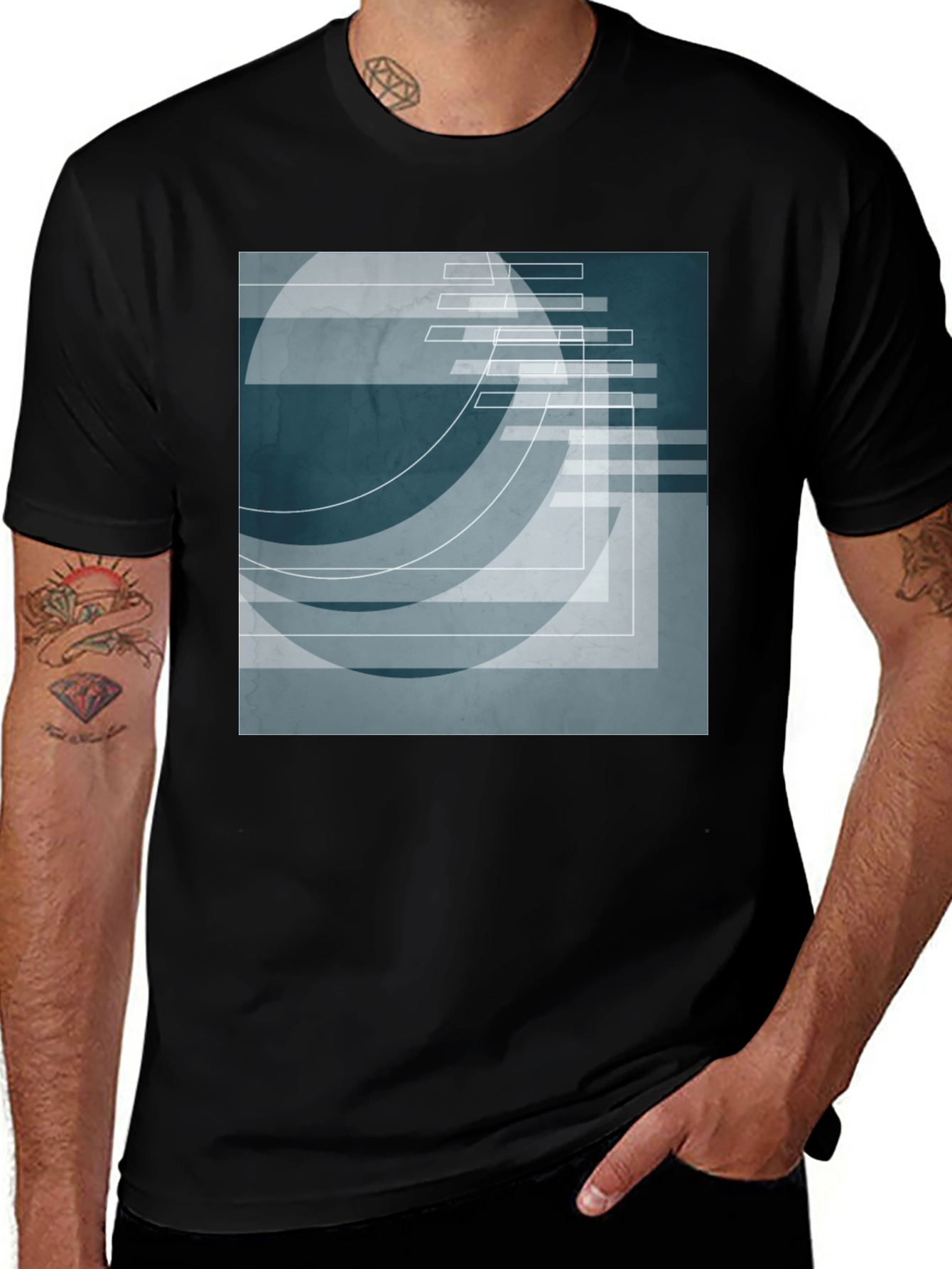 Variant 28 of Abstract Geometric Graphic Print T-Shirt