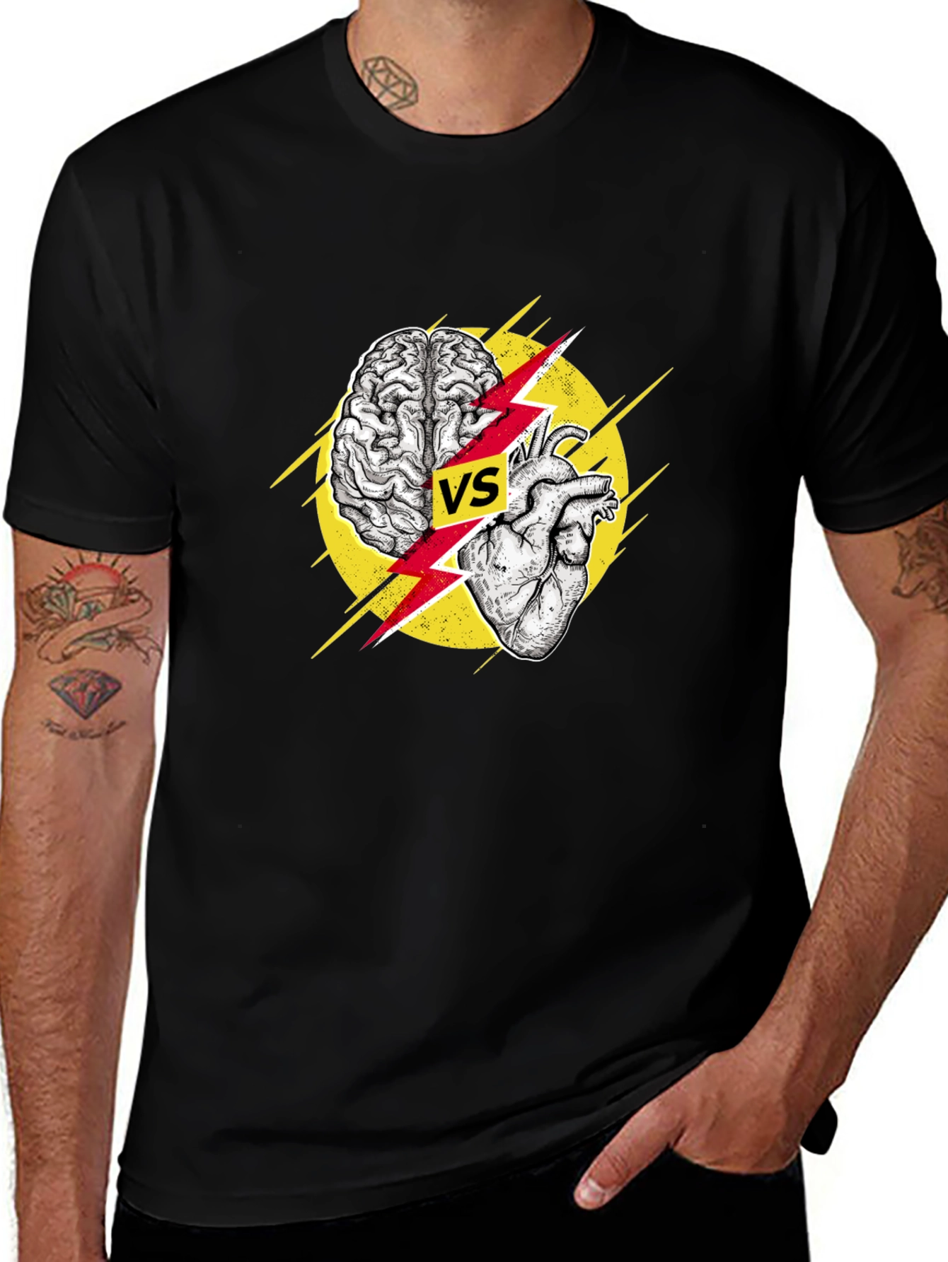 Variant 27 of Brain vs Heart Graphic T-Shirt - Logic Meets Passion