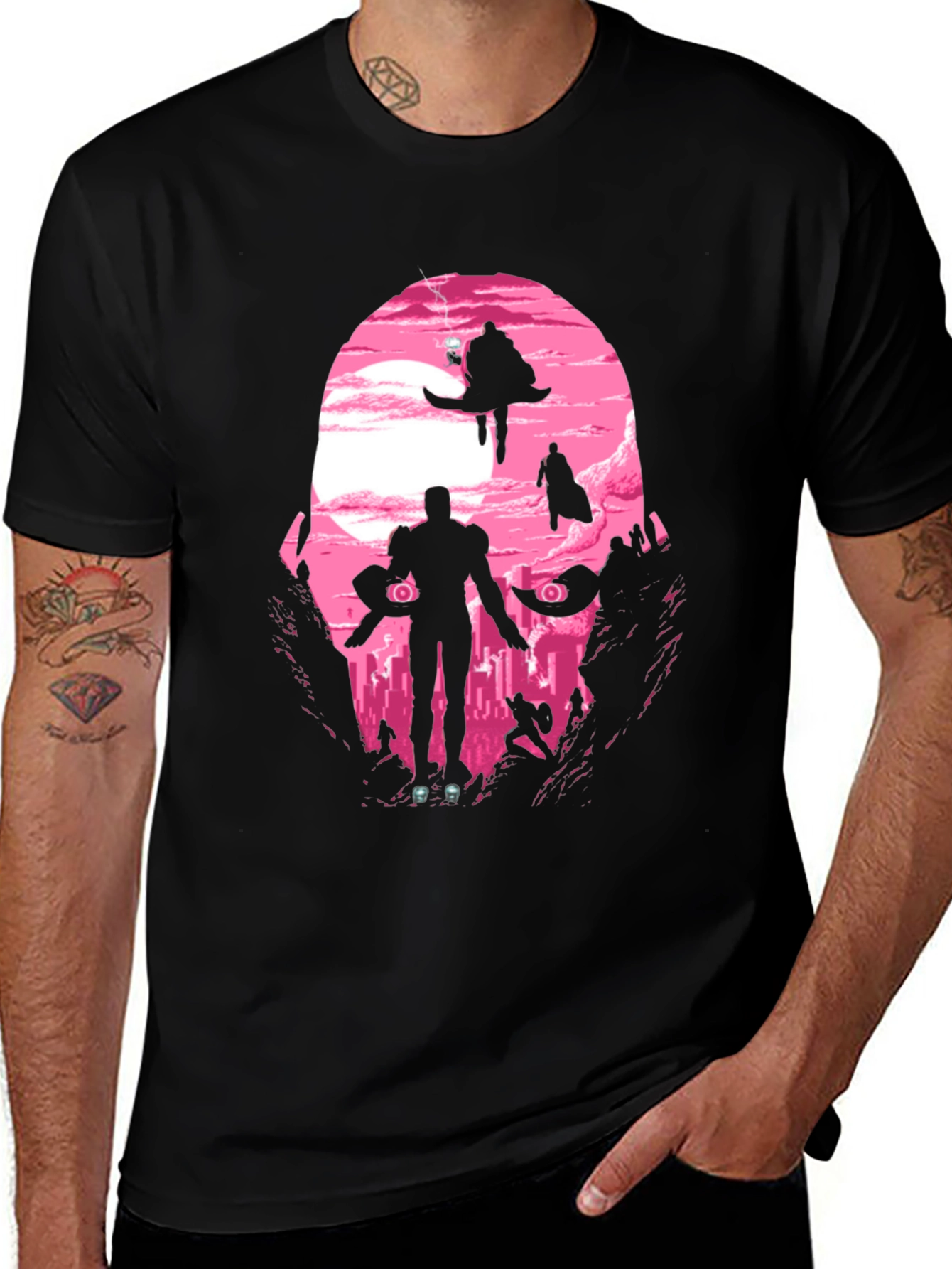 Variant 4 of Hero Silhouette Graphic Print Men's T-Shirt
