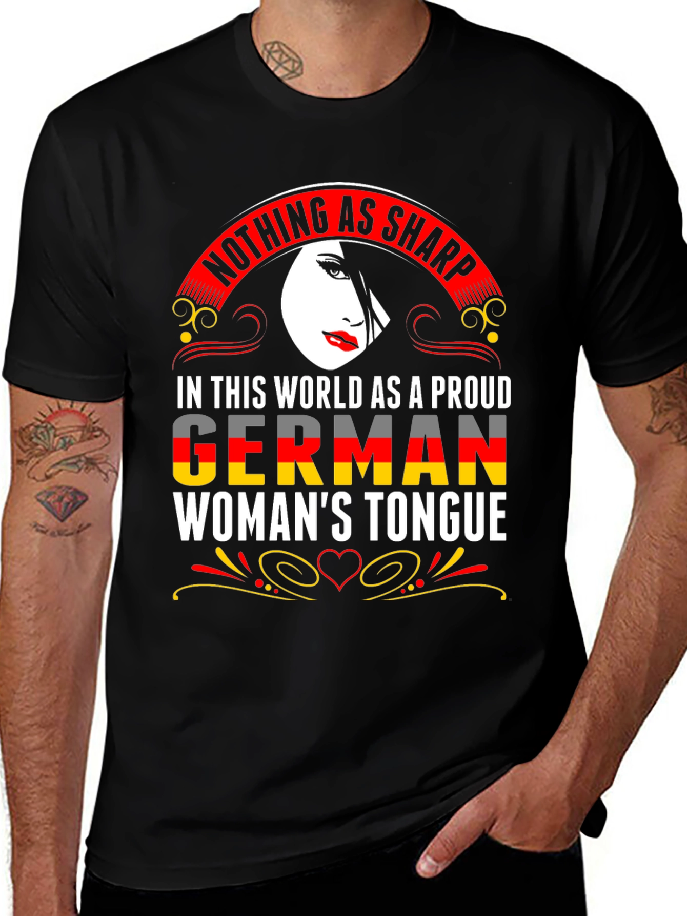 Variant 16 of German Woman's Tongue Graphic T-Shirt