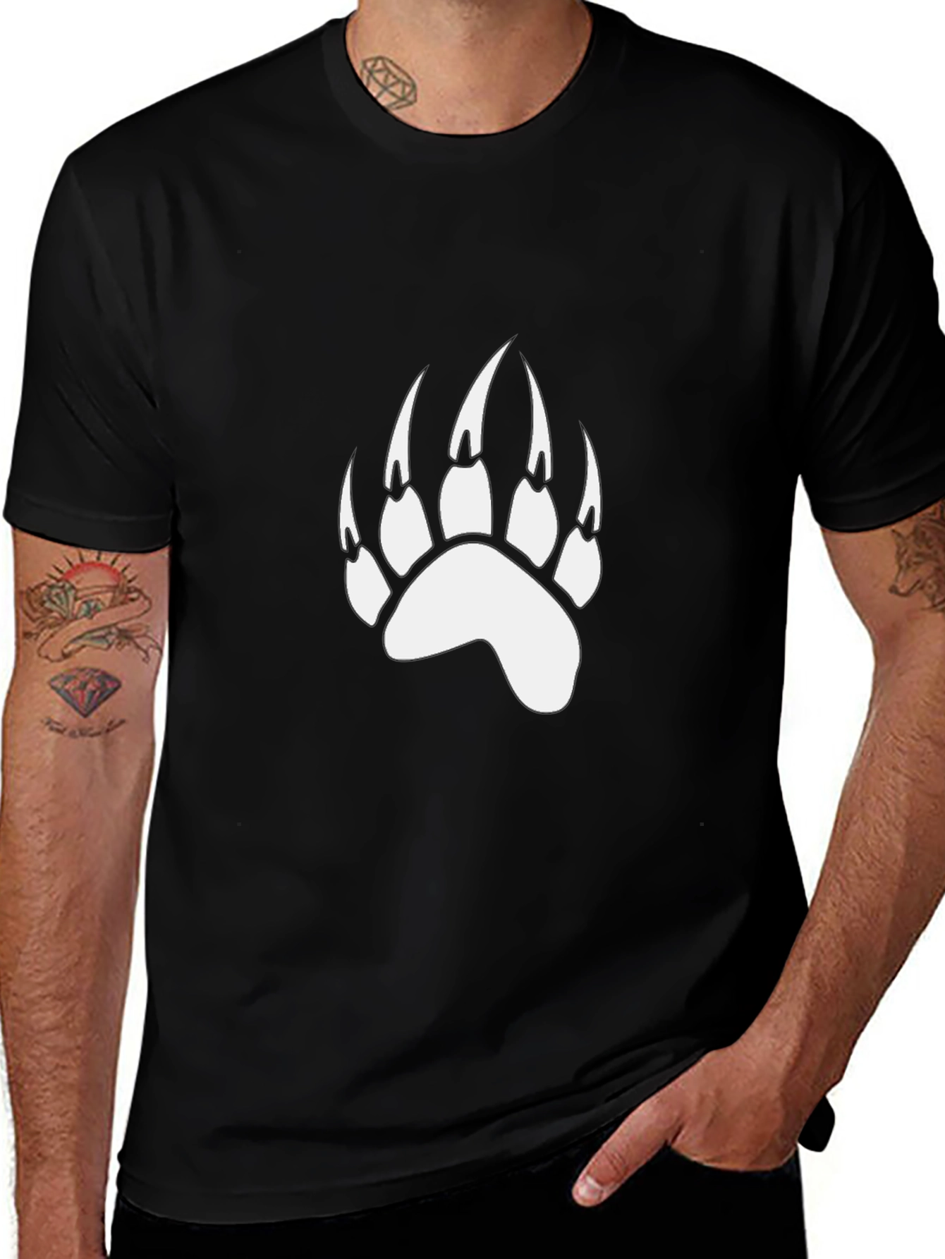 Variant 16 of Bear Claw Graphic Black T-Shirt