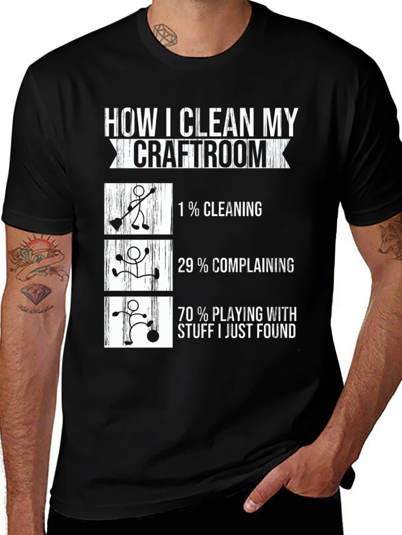 Craft Room Cleaning T-Shirt - Funny Crafting Humor