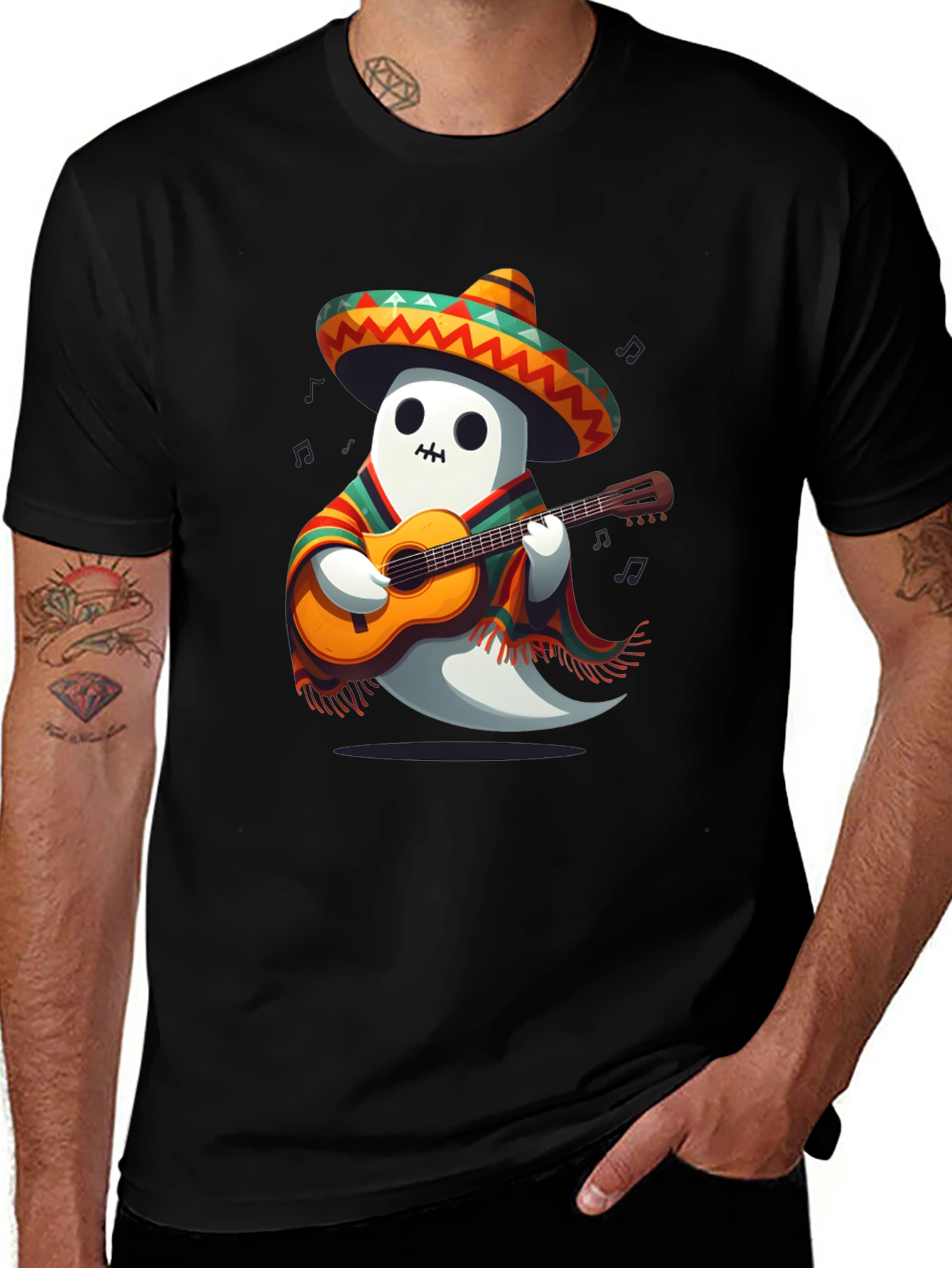 Mariachi Ghost T-Shirt - Playful Halloween Tee