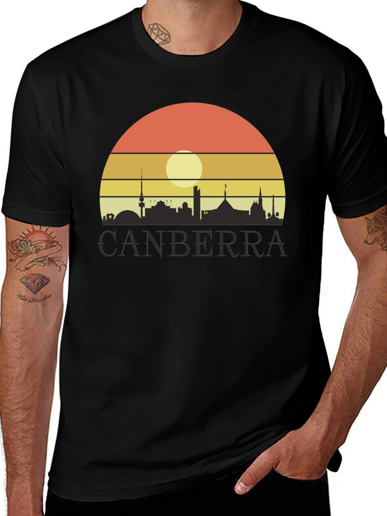 Canberra Skyline Retro T-Shirt