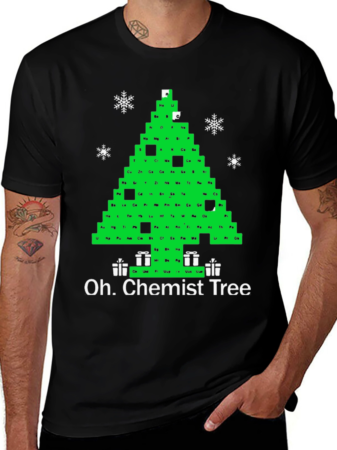 Oh. Chemist Tree T-Shirt - Periodic Table Christmas Tee