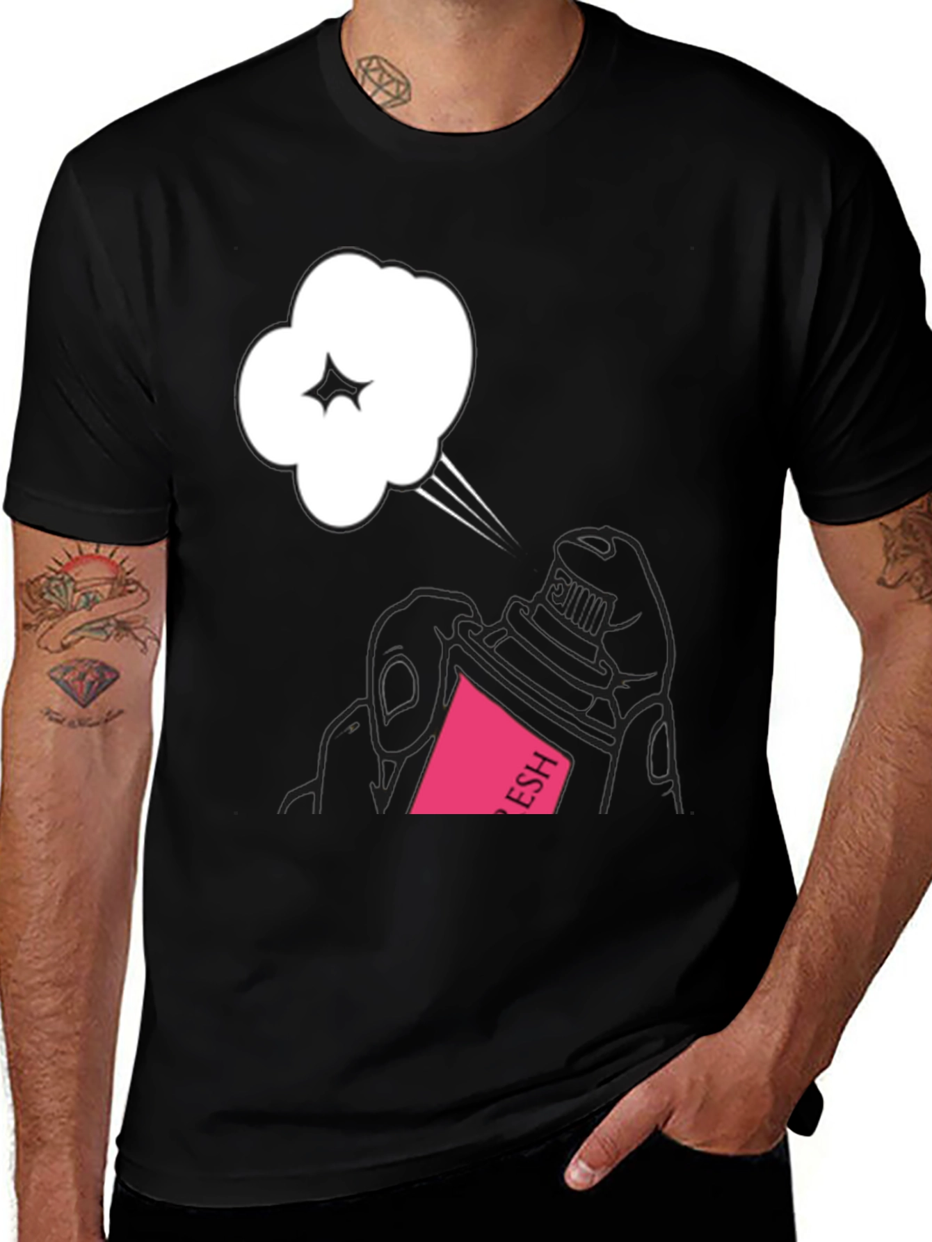 Variant 9 of Fresh Spray Graphic Black Tee