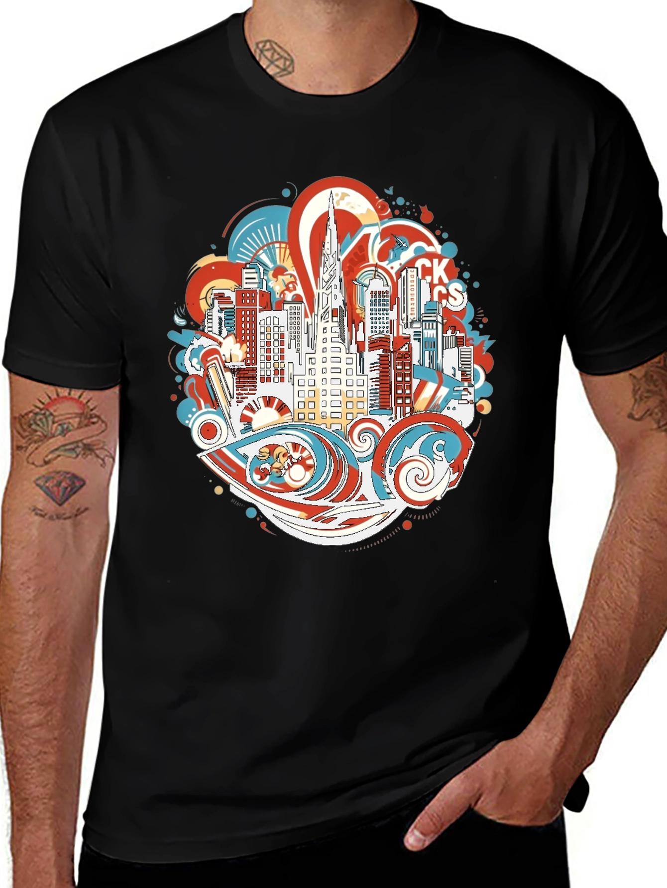 Variant 29 of Urban Skyline Graphic Tee - Retro Cityscape T-Shirt