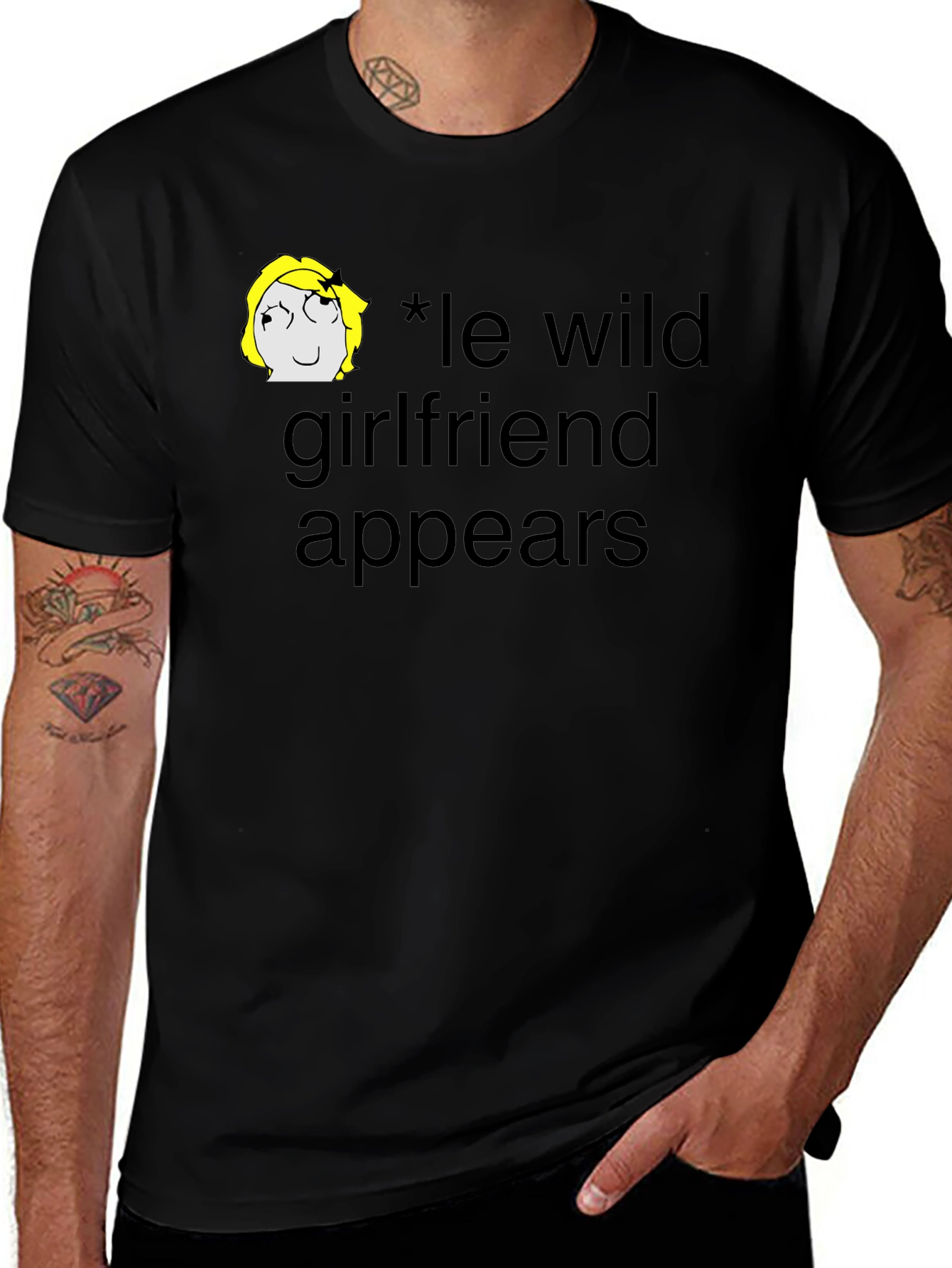 Variant 13 of Le Wild Girlfriend Appears Black T-Shirt