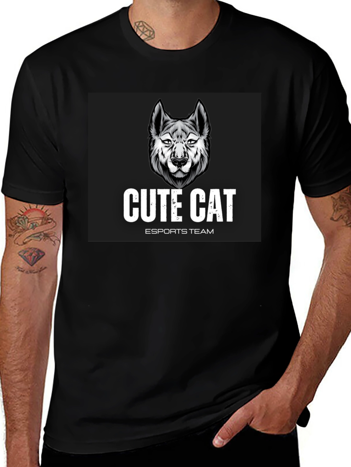 Cute Cat Esports Team Graphic T-Shirt