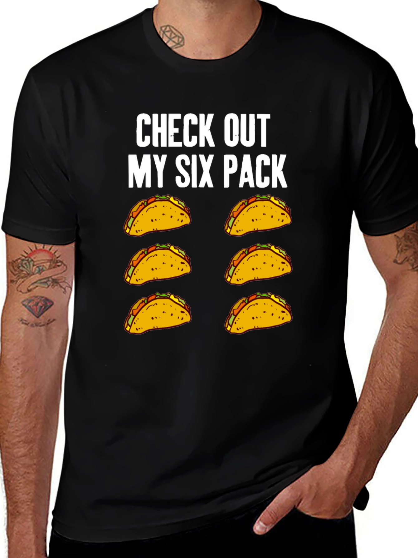Variant 8 of Taco Six Pack T-Shirt - Funny Graphic Tee