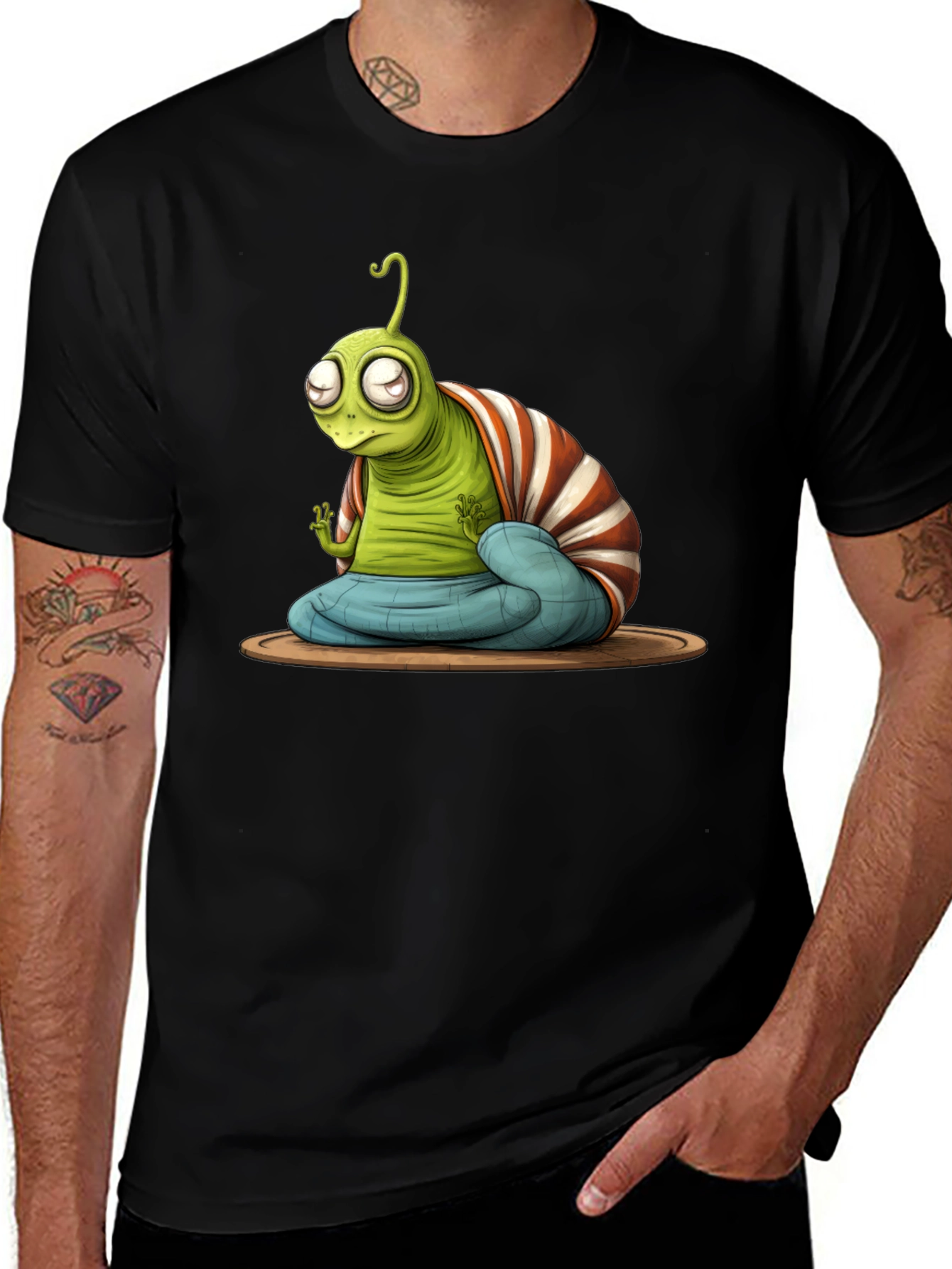 Variant 29 of Zen Alien T-Shirt - Meditating ET Graphic Tee