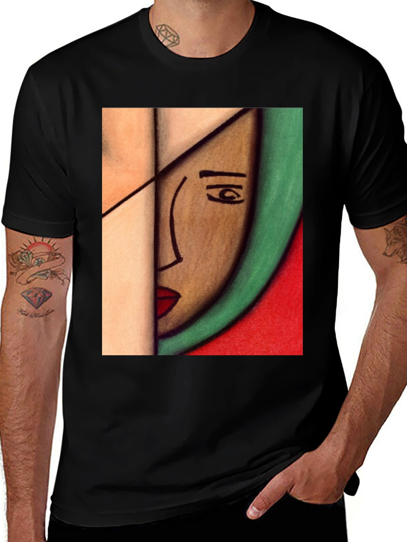 Variant 2 of Abstract Art Face T-Shirt