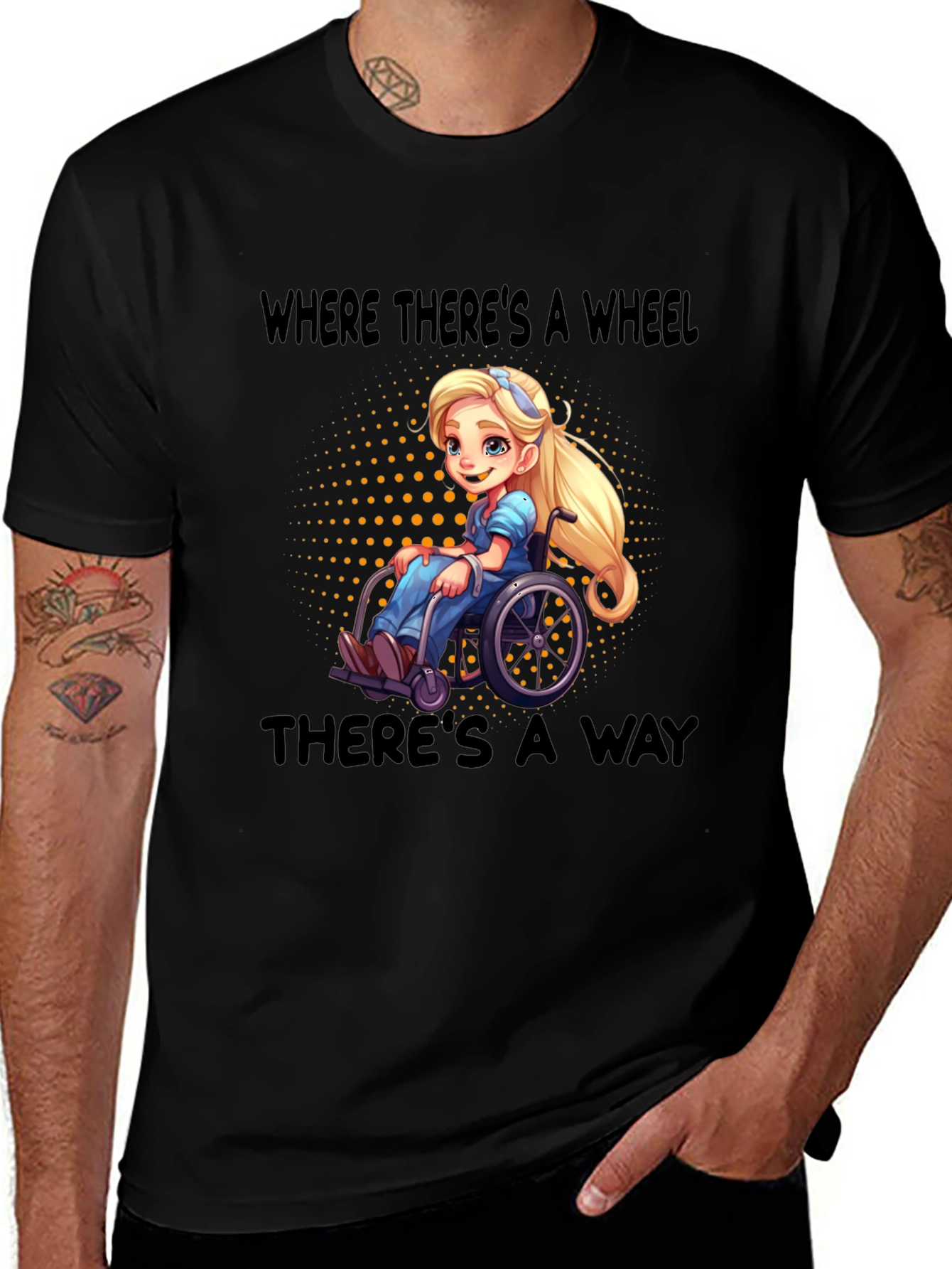 Empowering Wheelchair Cartoon Tee