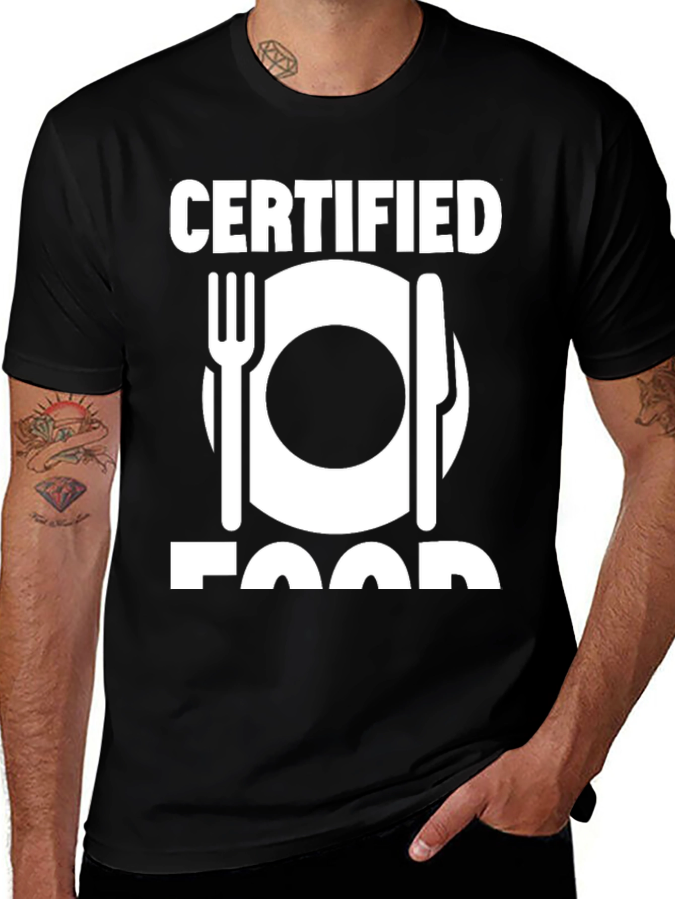 Variant 10 of Certified Foodie T-Shirt - Black, Graphic Tee