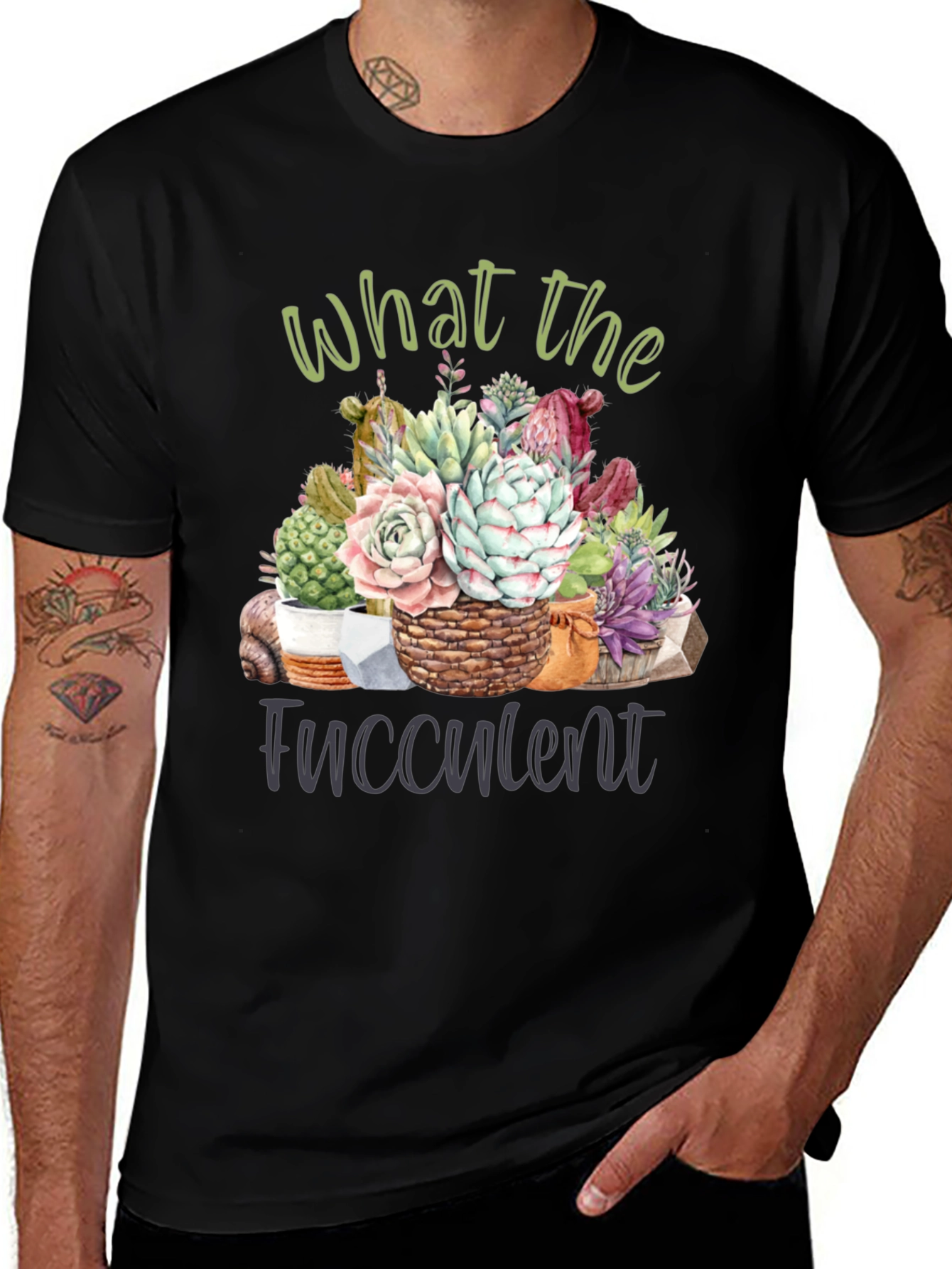 Variant 12 of What the Fucculent T-Shirt - Succulent Lover Tee