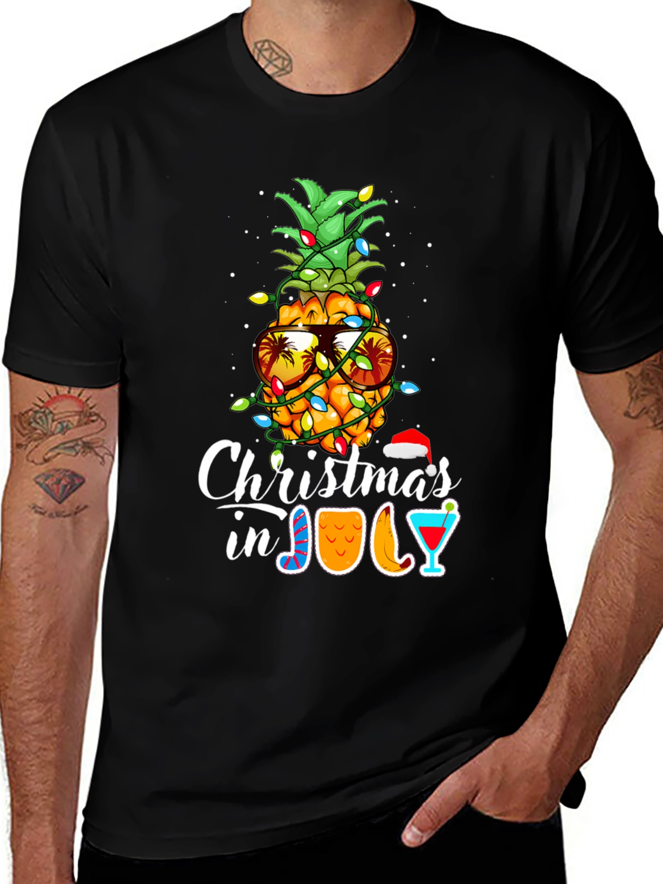 Christmas in July Pineapple Graphic Tee