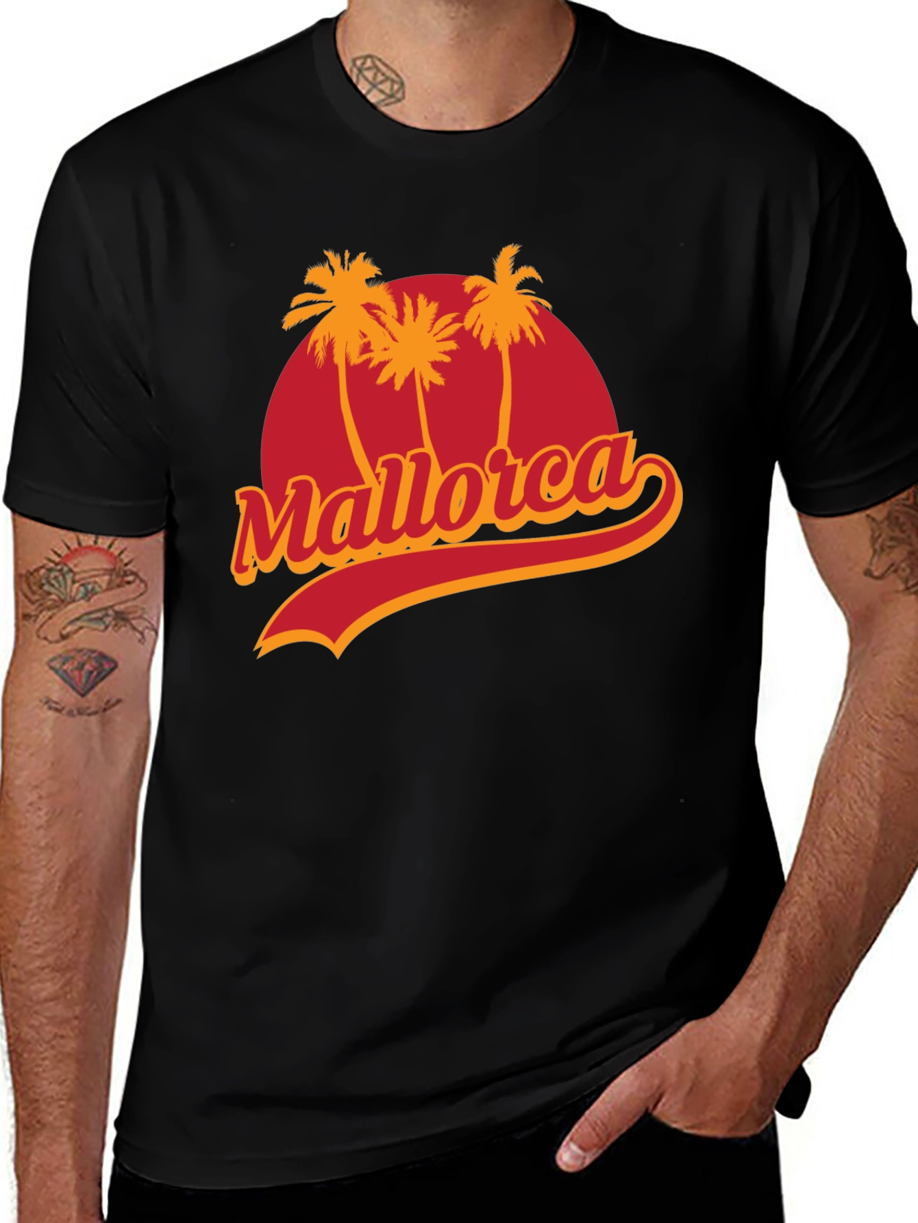 Variant 6 of Mallorca Palm Tree Graphic Tee