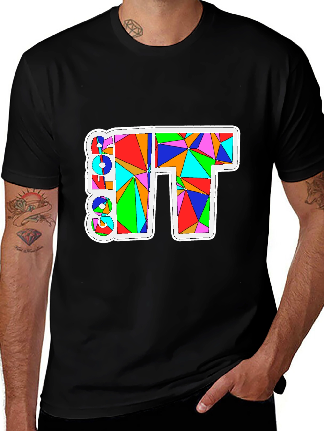 Variant 10 of Geometric Color Block Graphic Tee - Modern Streetwear