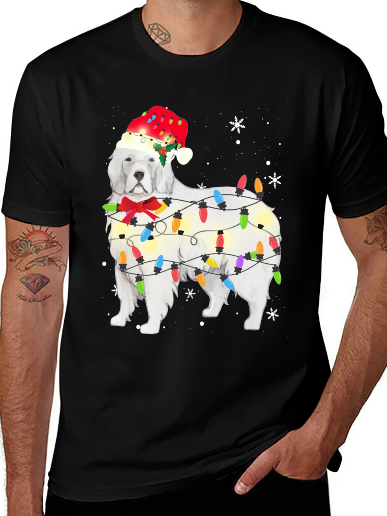 Variant 13 of Dog Christmas Lights T-Shirt Holiday Apparel