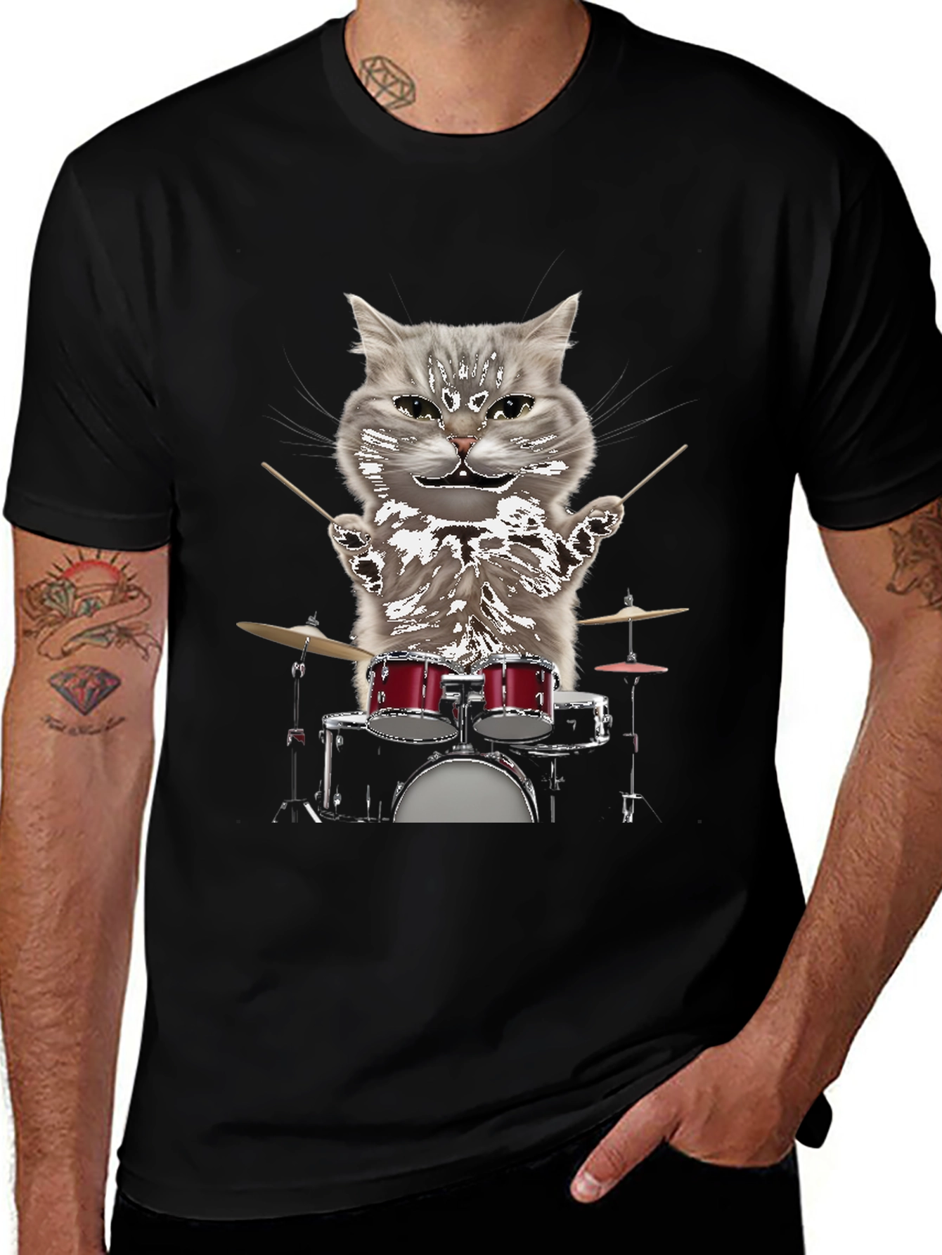 Variant 18 of Drummer Cat T-Shirt