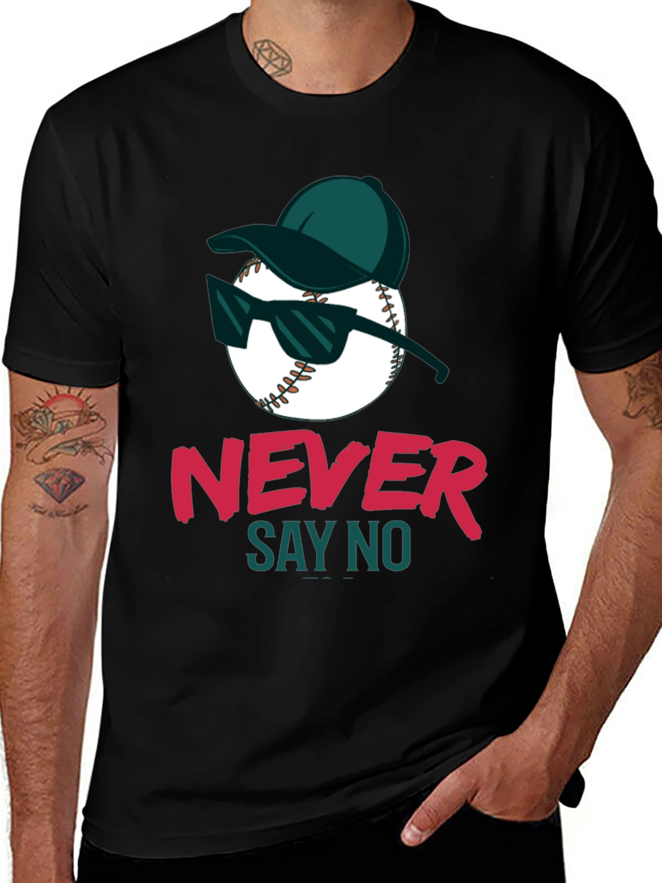 Never Say No Baseball T-Shirt