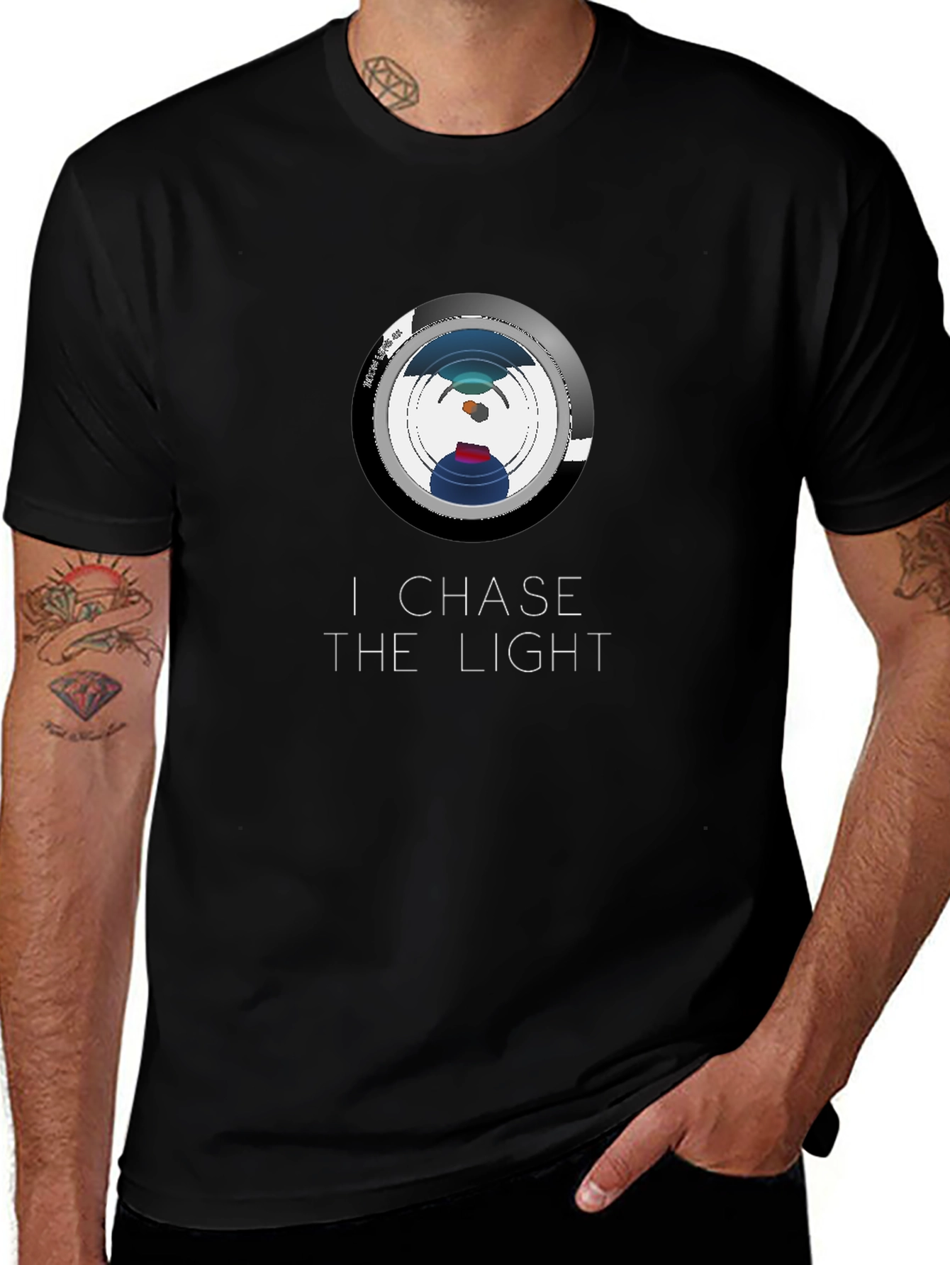 Variant 8 of I Chase the Light Black Graphic Tee