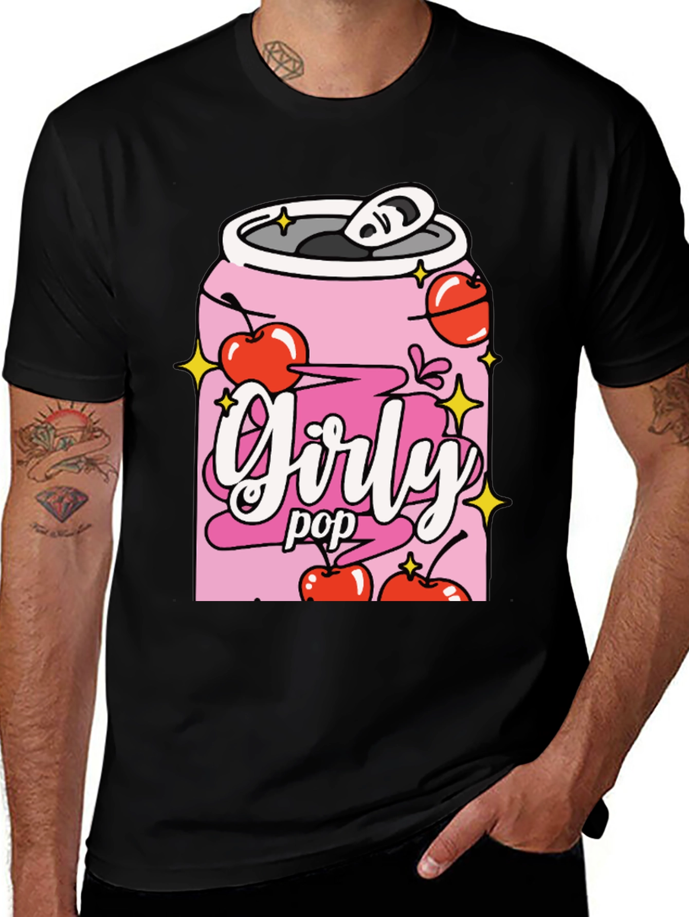 Girly Pop Black Graphic Tee