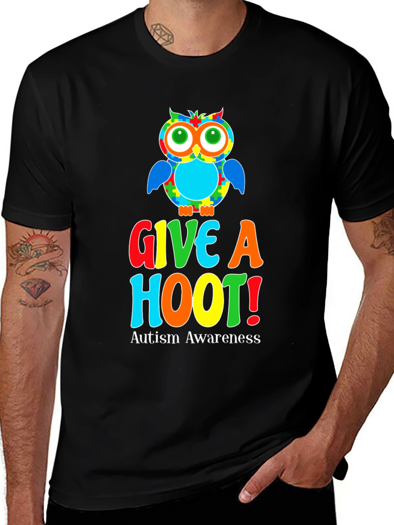 Autism Awareness Owl T-Shirt - Give a Hoot!