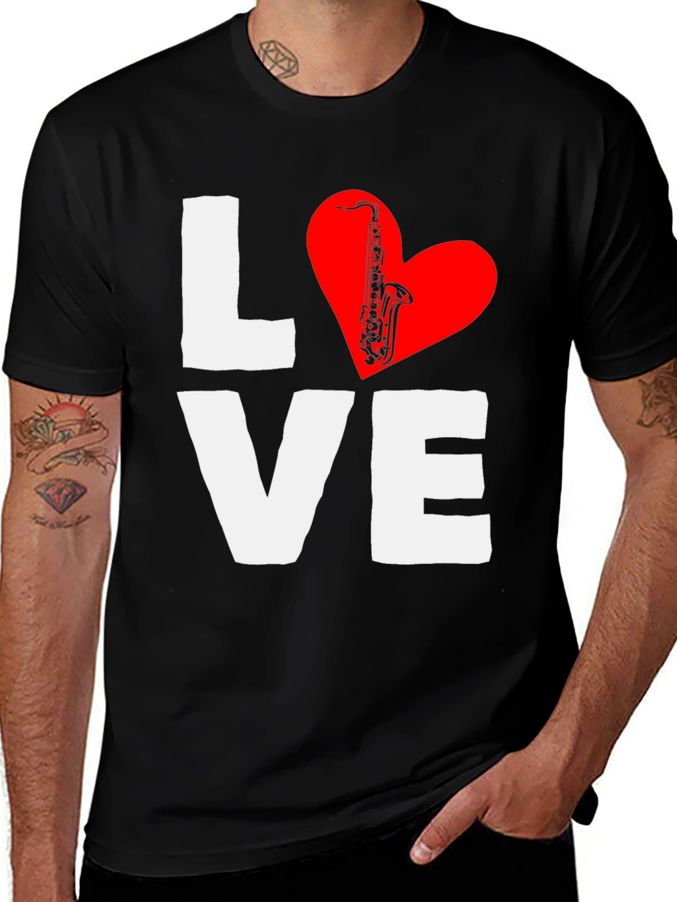 Variant 2 of Love Saxophone T-Shirt - Music Lover Tee