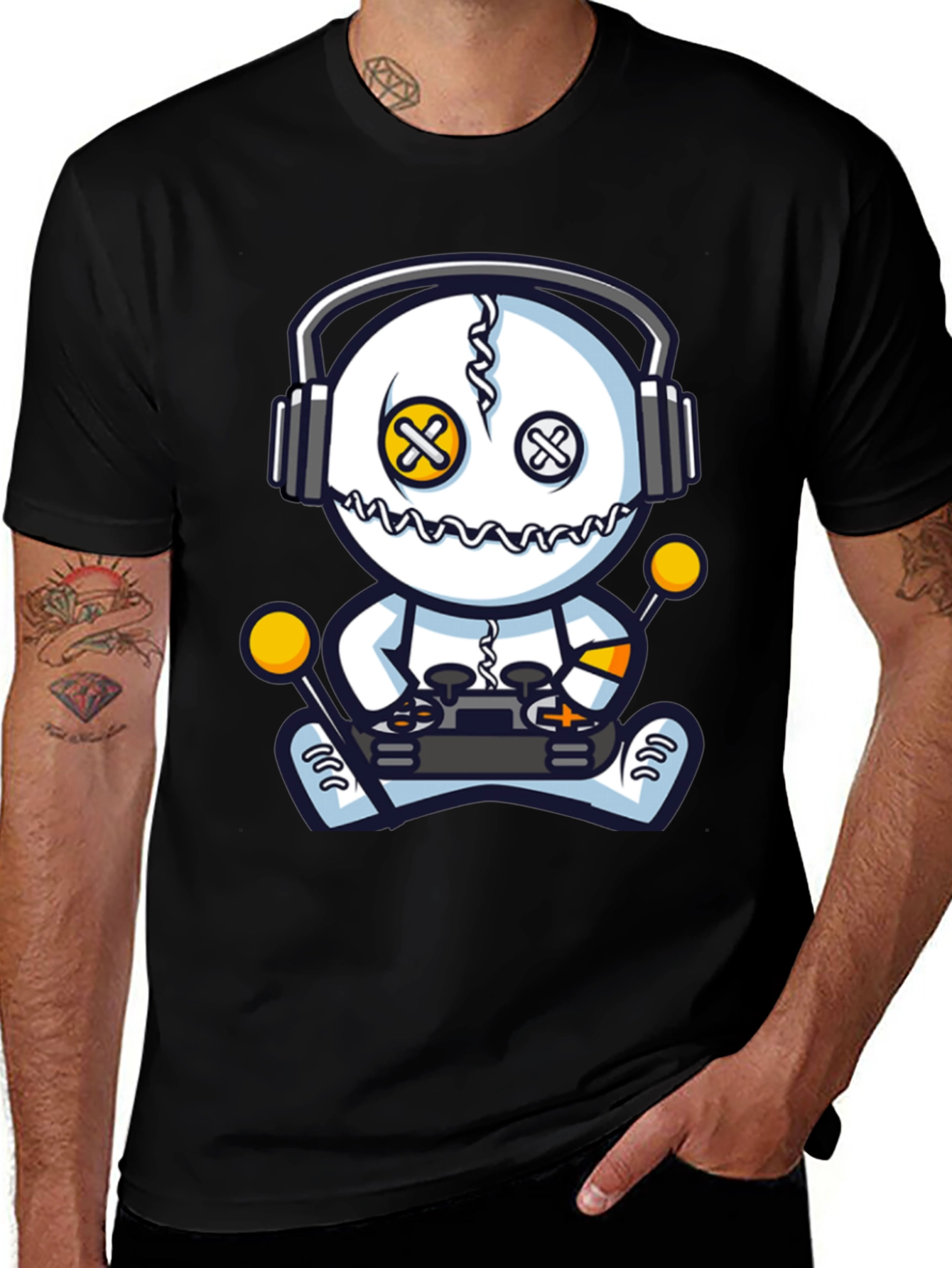 Variant 20 of Gamer Voodoo Doll Graphic Tee - Black