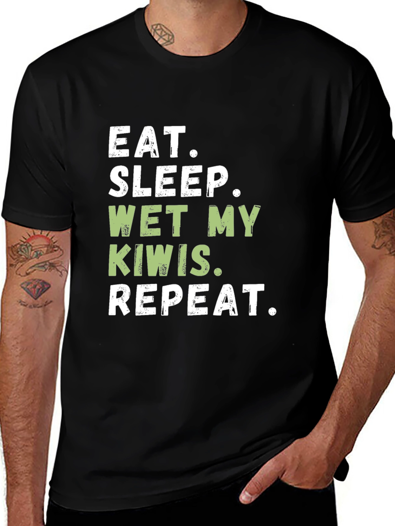 Variant 8 of Eat Sleep Wet My Kiwis Repeat T-Shirt