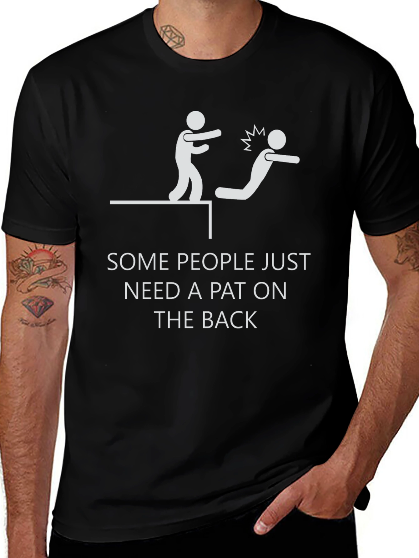 Variant 10 of Funny "Pat on the Back" Graphic T-Shirt