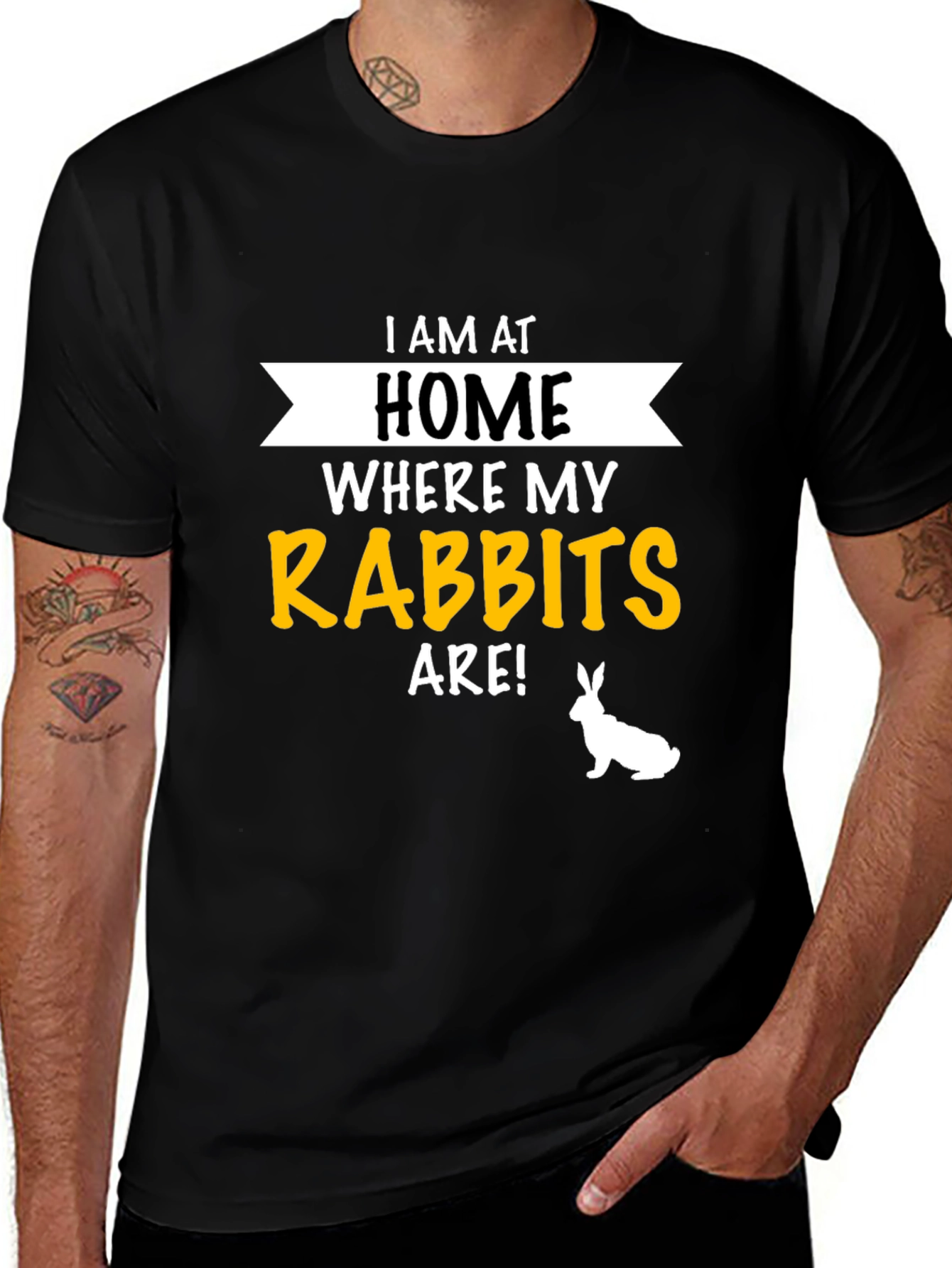 Variant 10 of Rabbit Lover T-Shirt - Home is Where My Rabbits Are!
