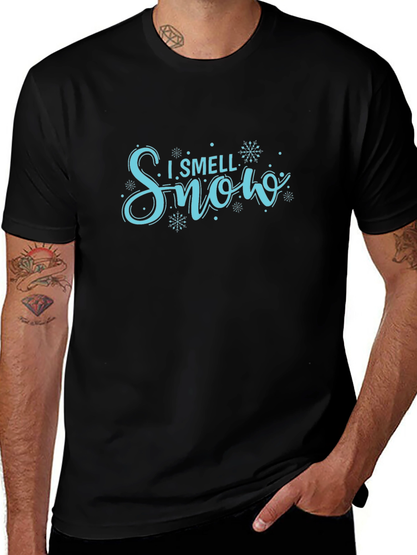 Variant 21 of I Smell Snow Graphic T-Shirt -  Festive Holiday Apparel