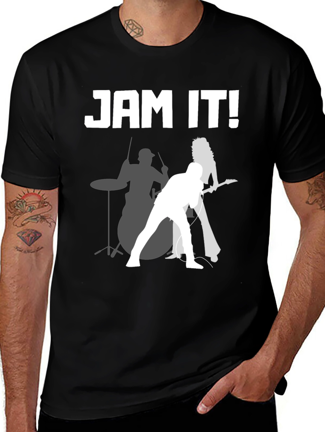 Jam It! Rock Band Graphic Black T-Shirt