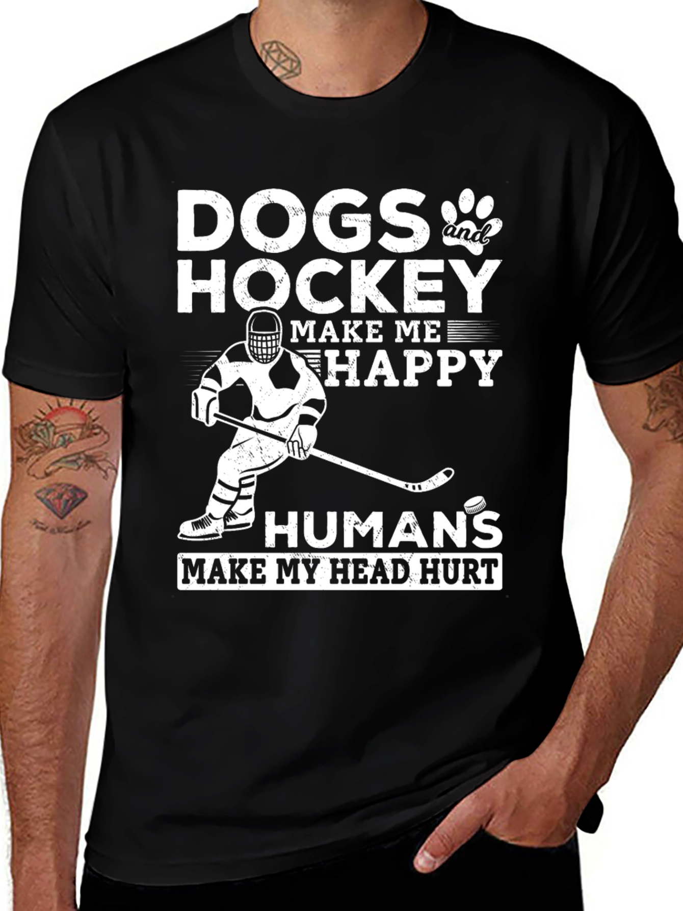 Variant 22 of Dogs & Hockey T-Shirt - Makes Me Happy