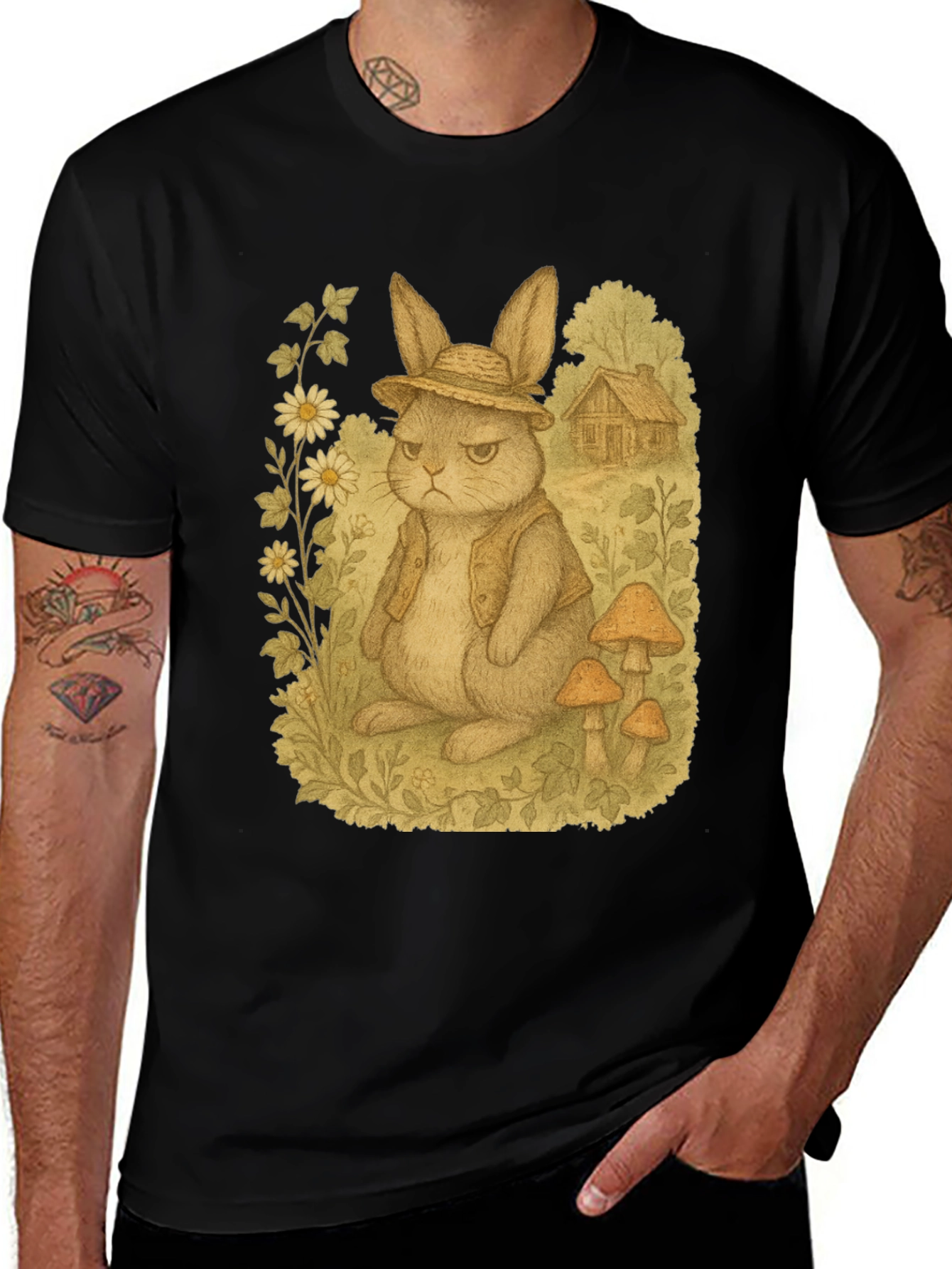 Variant 28 of Grumpy Rabbit T-Shirt - Funny Animal Tee