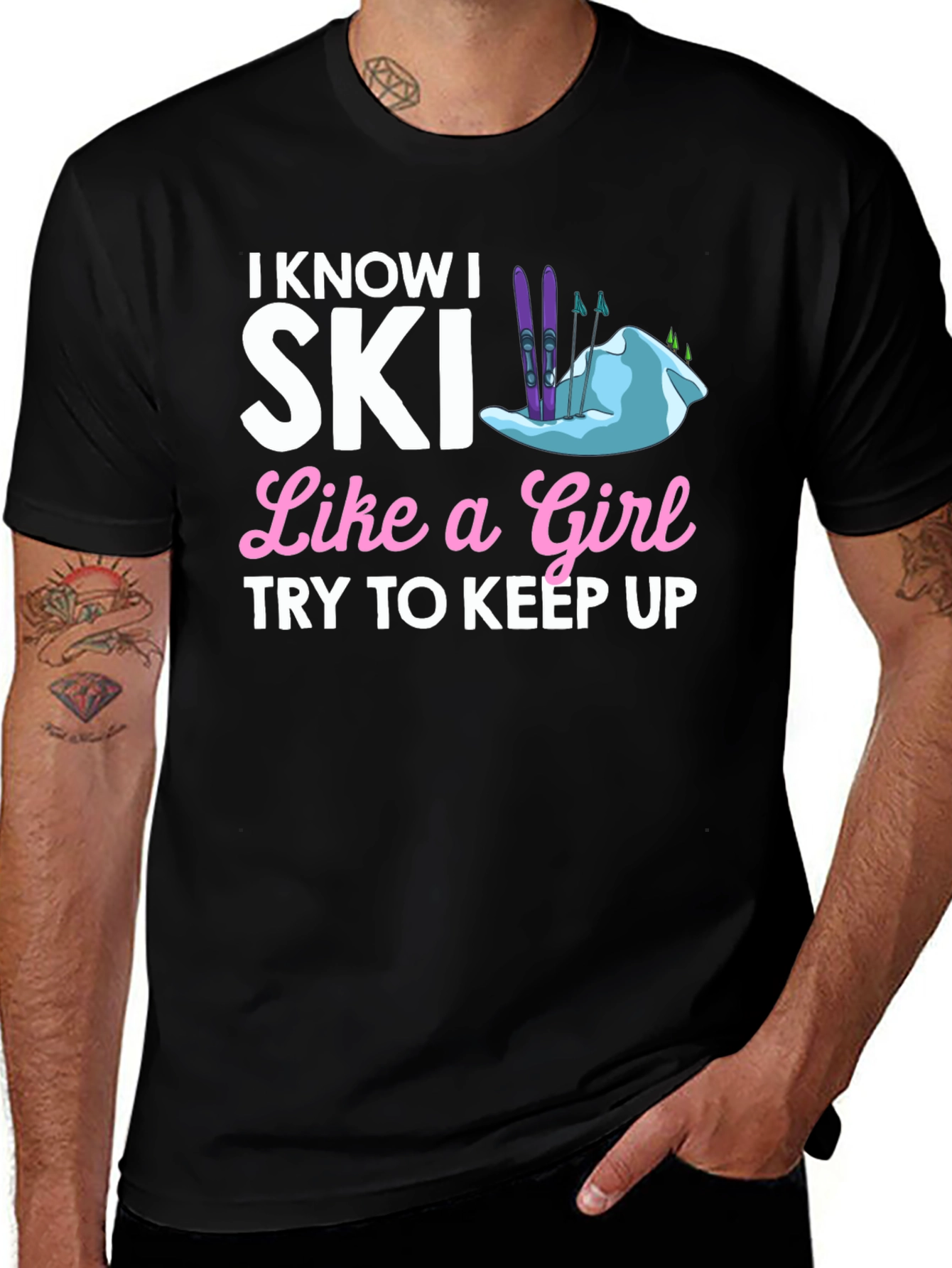 Variant 10 of I Know I Ski Like A Girl T-Shirt