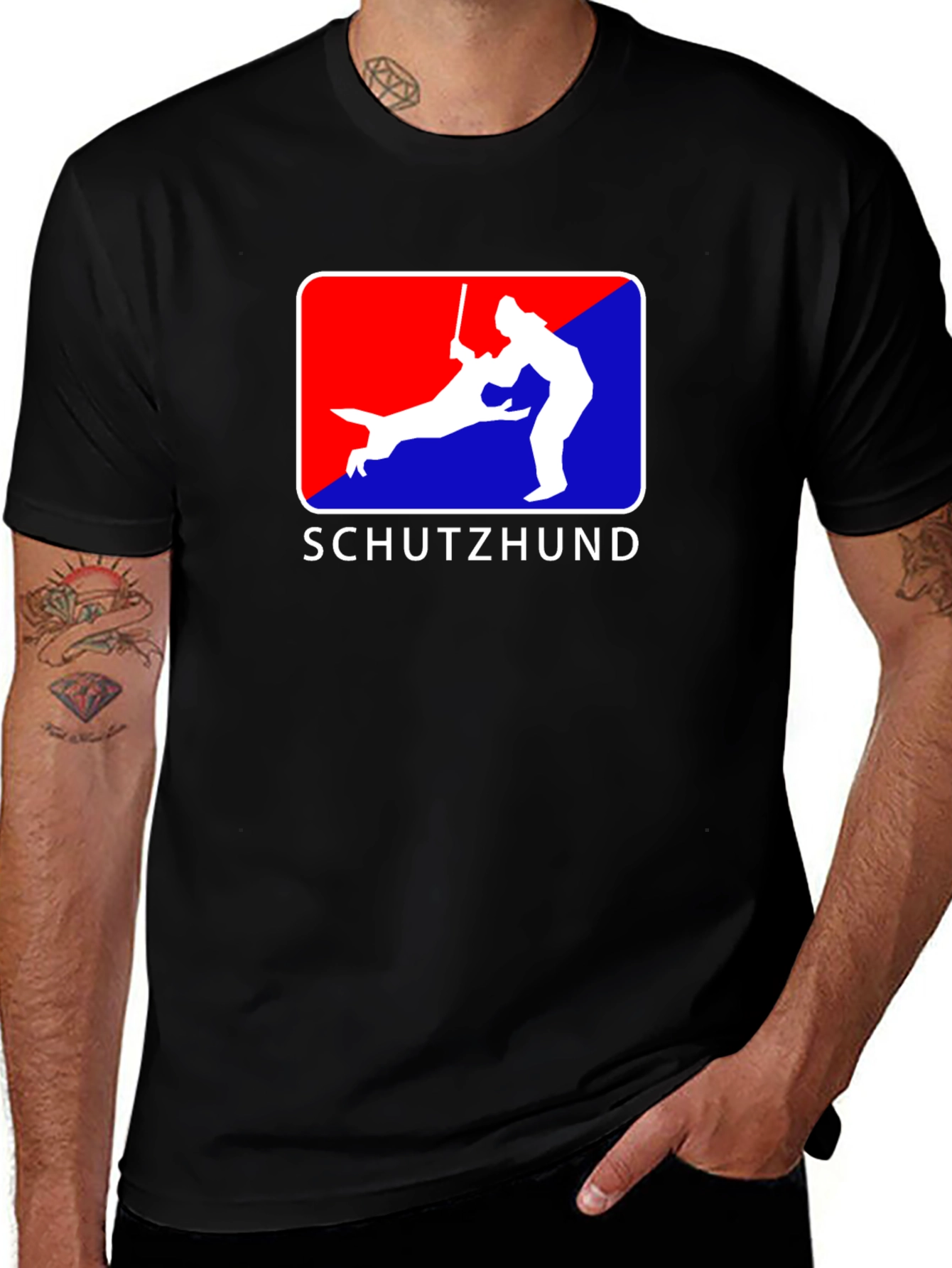 Schutzhund Dog Training T-Shirt - Black Cotton Tee