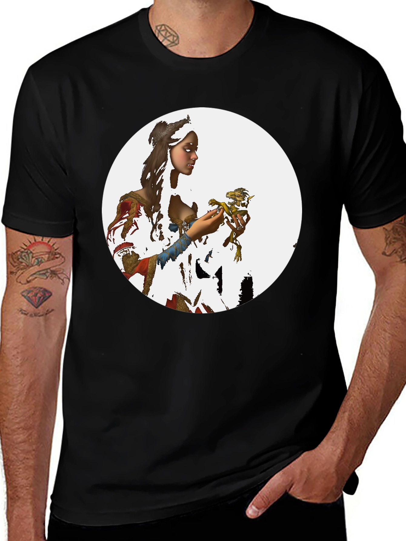 Variant 22 of Woman Holding Goblin T-Shirt - Unique Graphic Tee