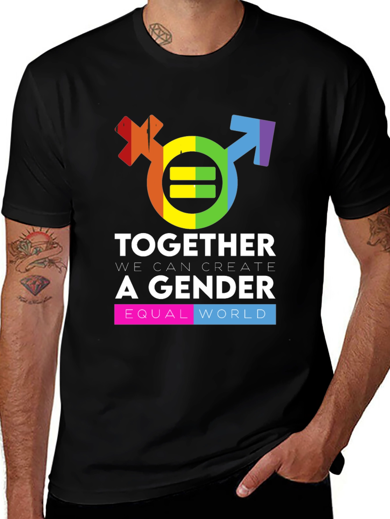Variant 23 of Gender Equality Rainbow Graphic Tee