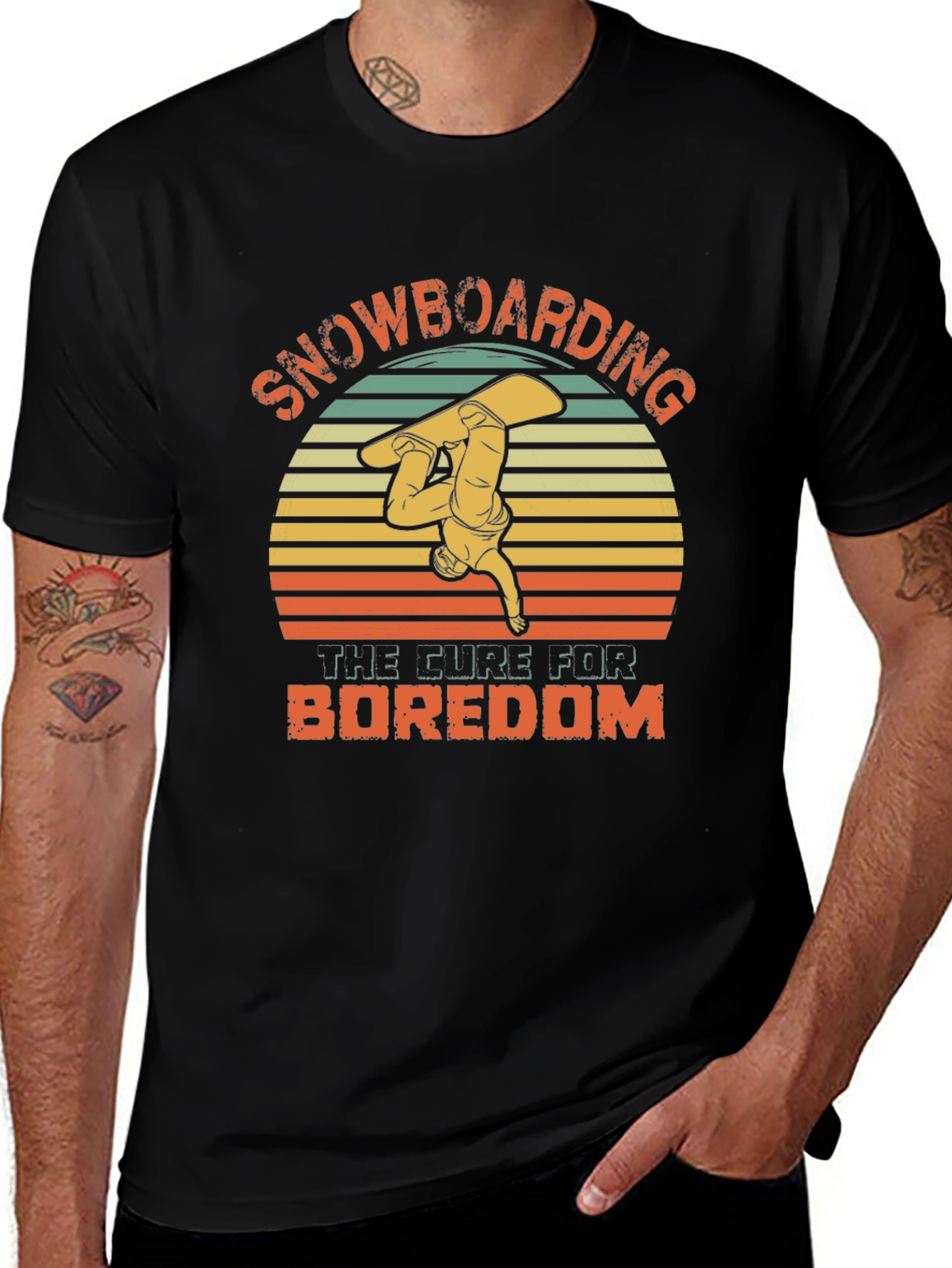 Variant 24 of Snowboarding the Cure for Boredom T-Shirt
