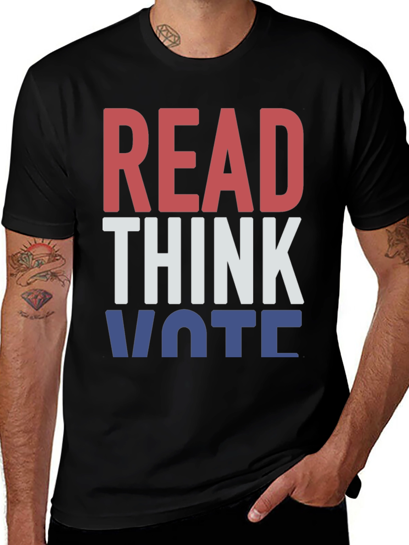 Read Think Vote Graphic T-Shirt