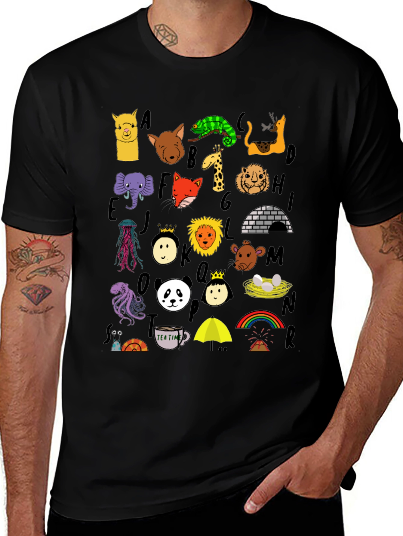 Variant 21 of Animal Alphabet T-Shirt | Educational ABCs Tee
