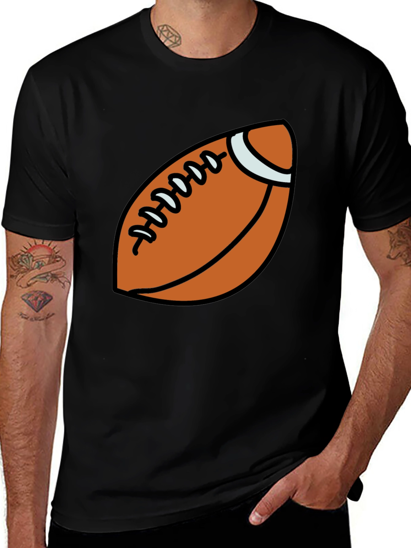 Variant 18 of Football Graphic Black T-Shirt