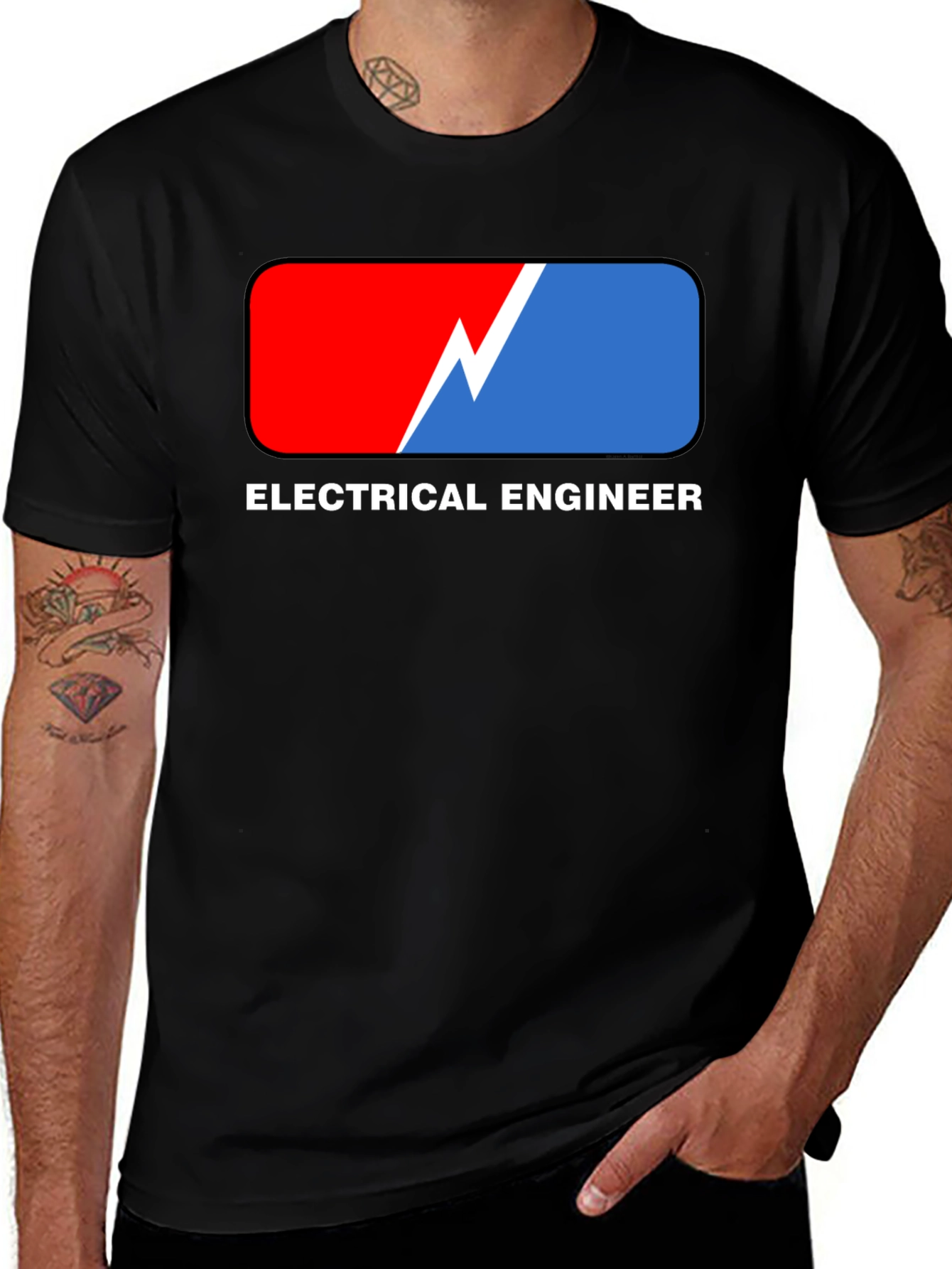 Electrical Engineer T-Shirt: Red & Blue Design