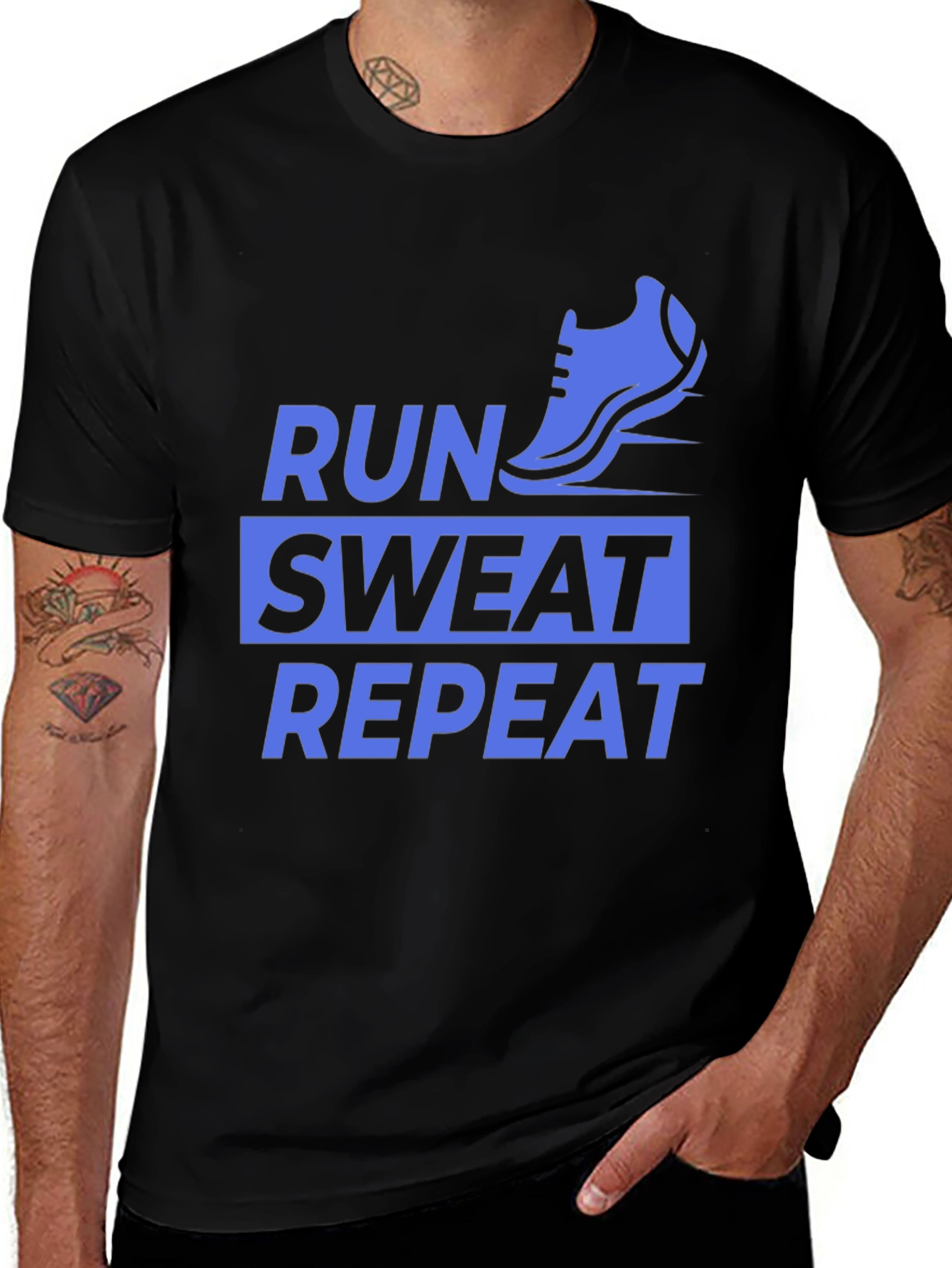 Run Sweat Repeat Graphic Tee - Active Lifestyle Shirt